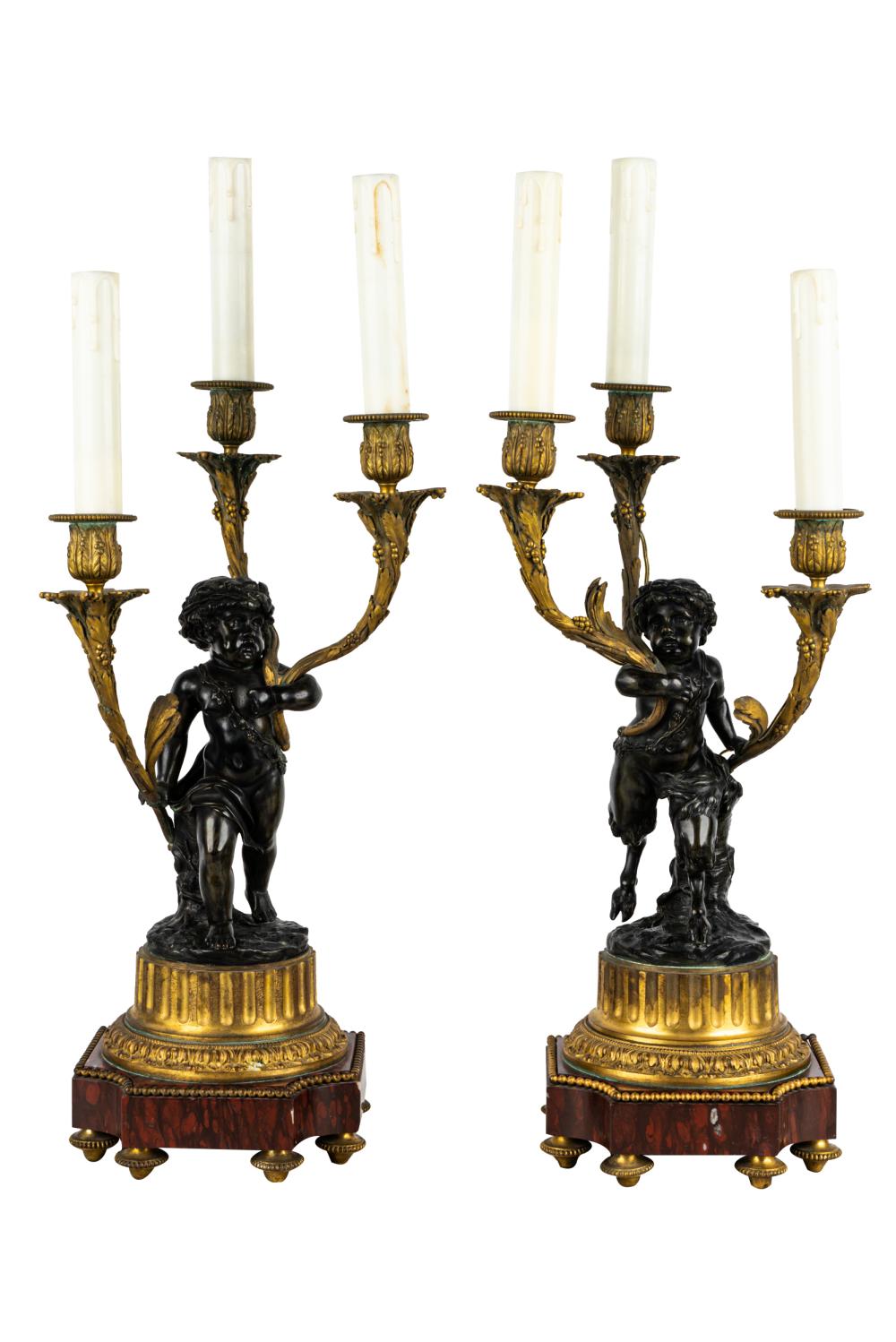 PAIR OF FIGURAL PATINATED GILT 332a4a