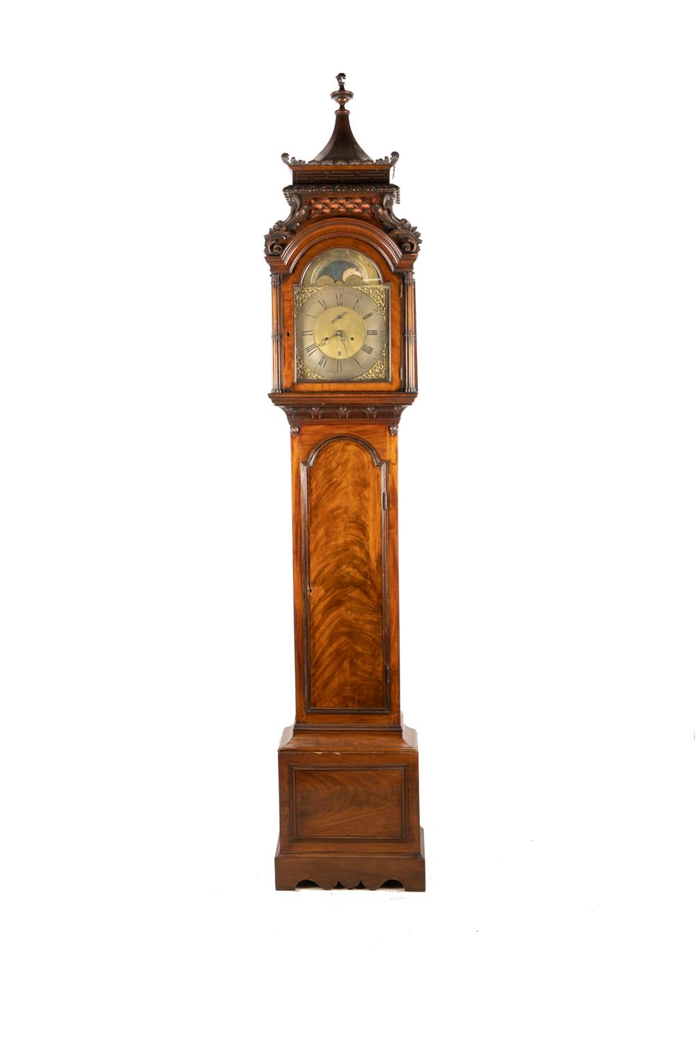 GEORGIAN MAHOGANY TALL CASE CLOCKthe 332a87