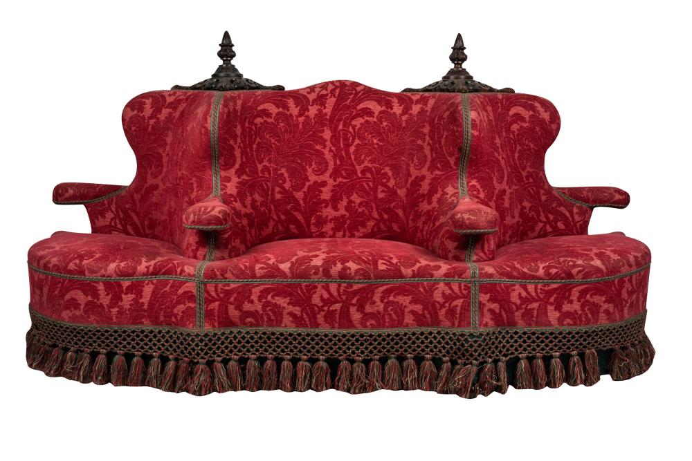 VICTORIAN CARVED WOOD & UPHOLSTERED