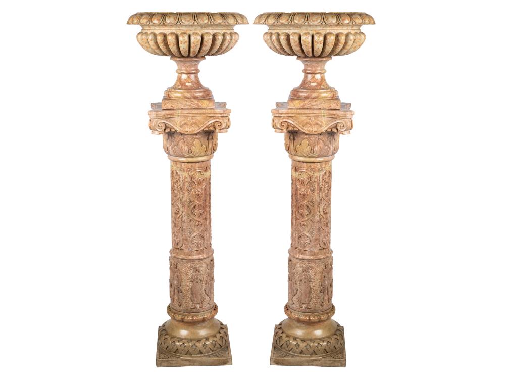 PAIR OF CONTINENTAL MARBLE URNS 332ac0