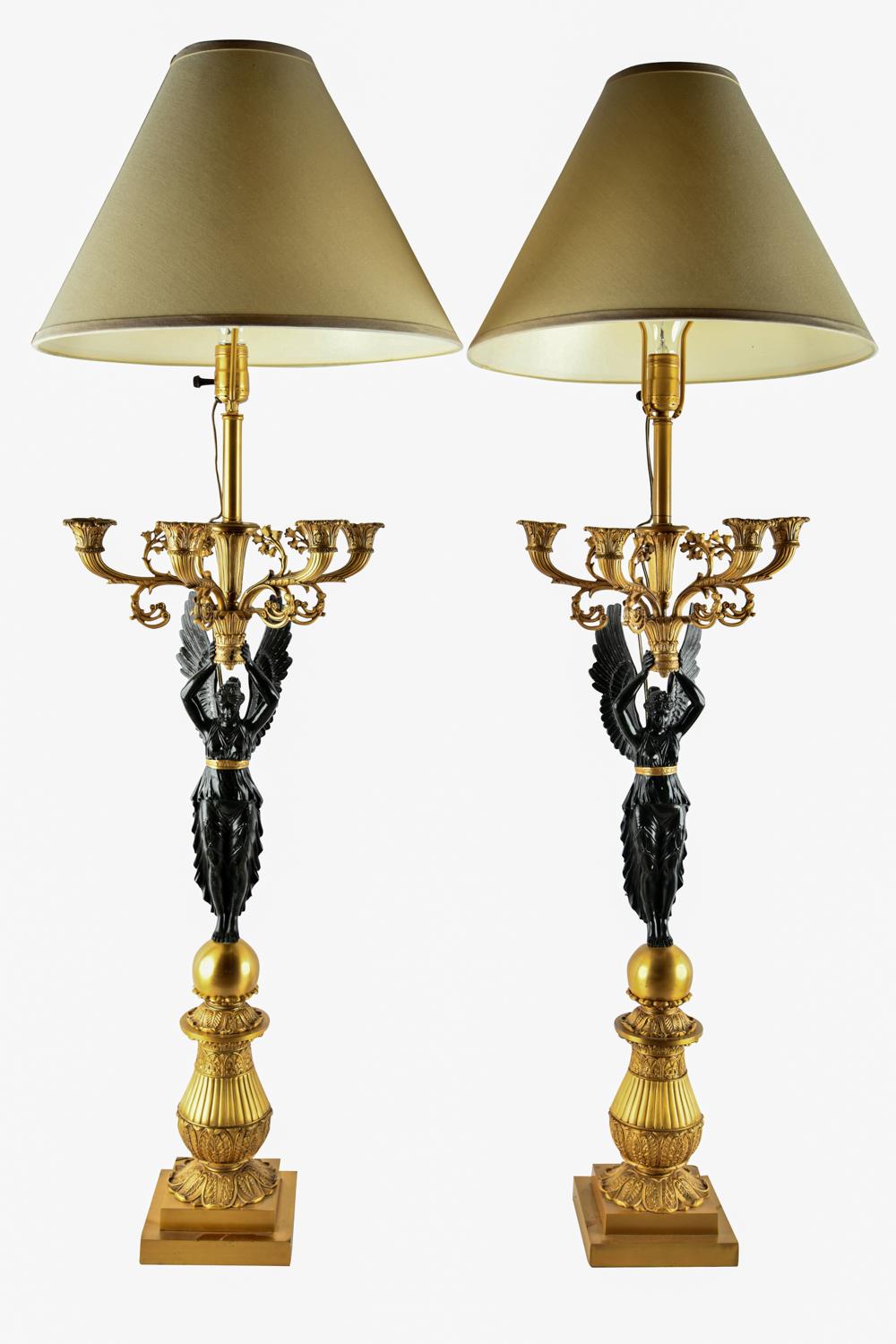 PAIR OF EMPIRE STYLE PATINATED 332acd