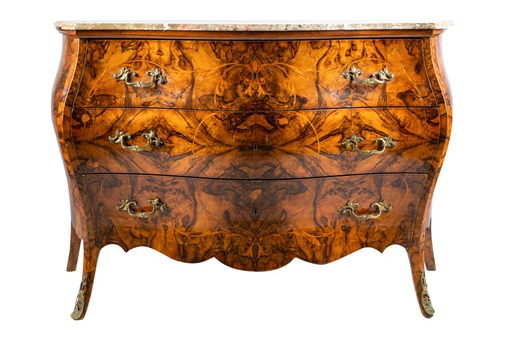 ITALIAN INLAID BOMBE COMMODE20th