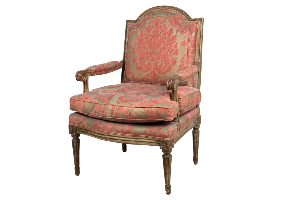 LOUIS XVI CARVED PAINTED FAUTEUILwith 332afc