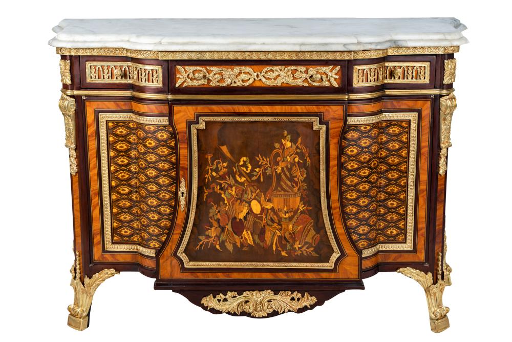 PAIR OF FRENCH REGENCE STYLE MARQUETRY