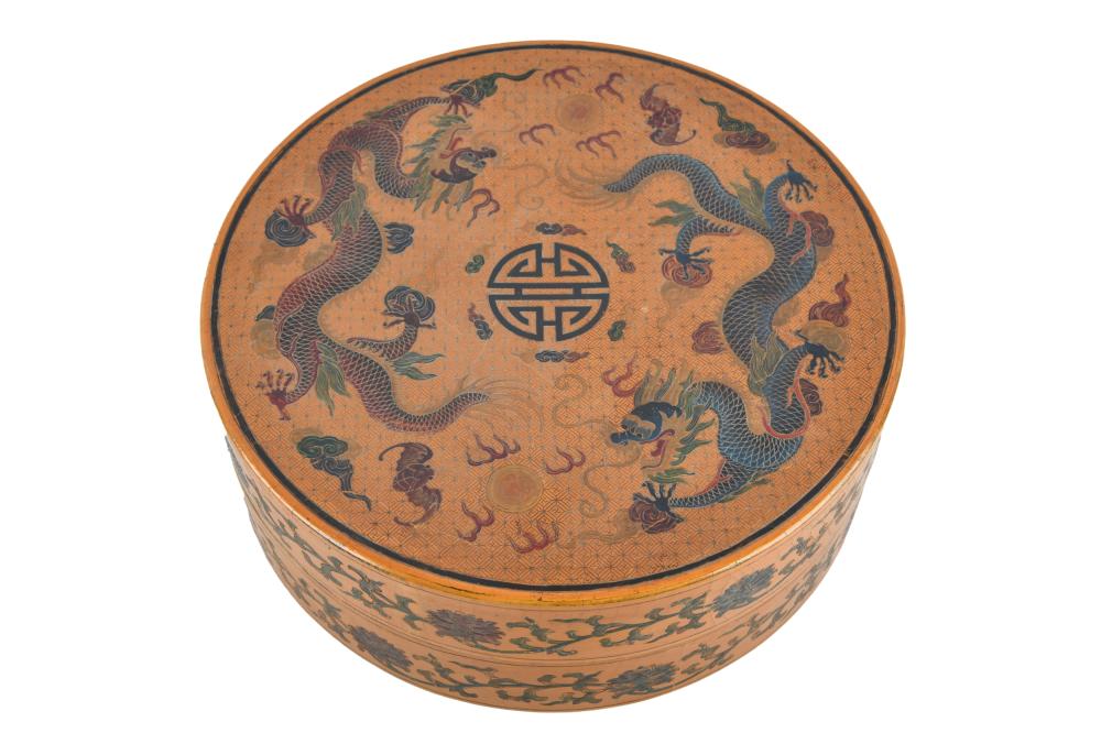 CHINESE ROUND LACQUERED BOXwith