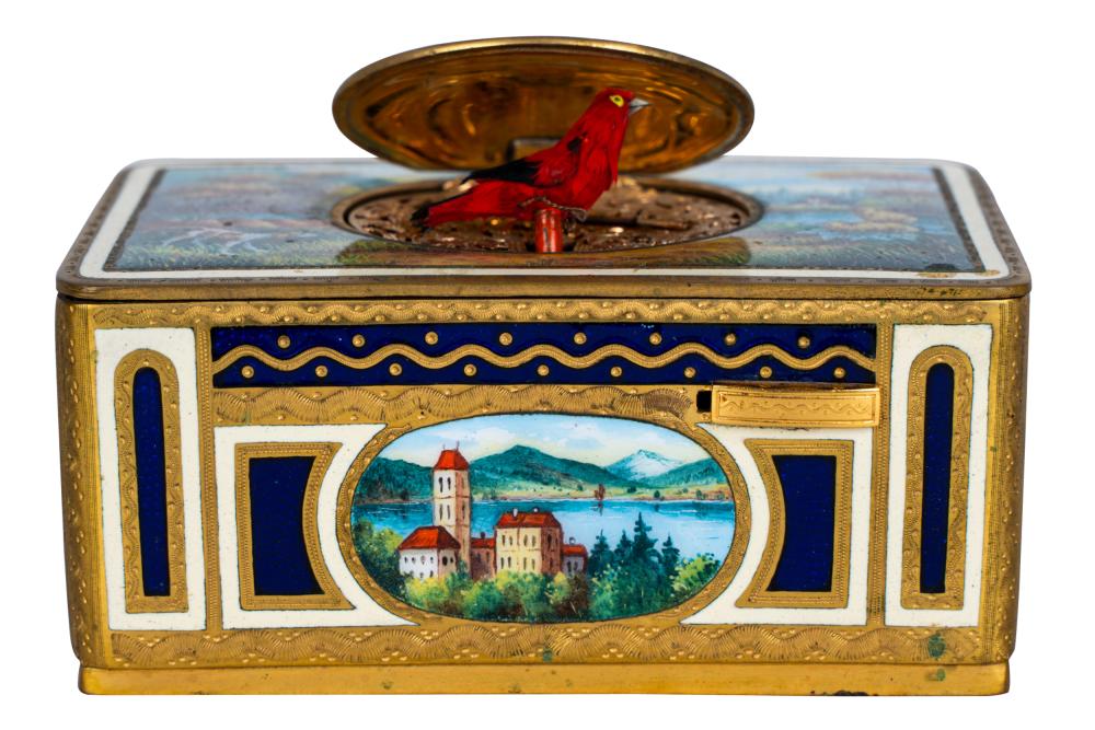 GERMAN SINGING BIRD AUTOMATON BOX20th