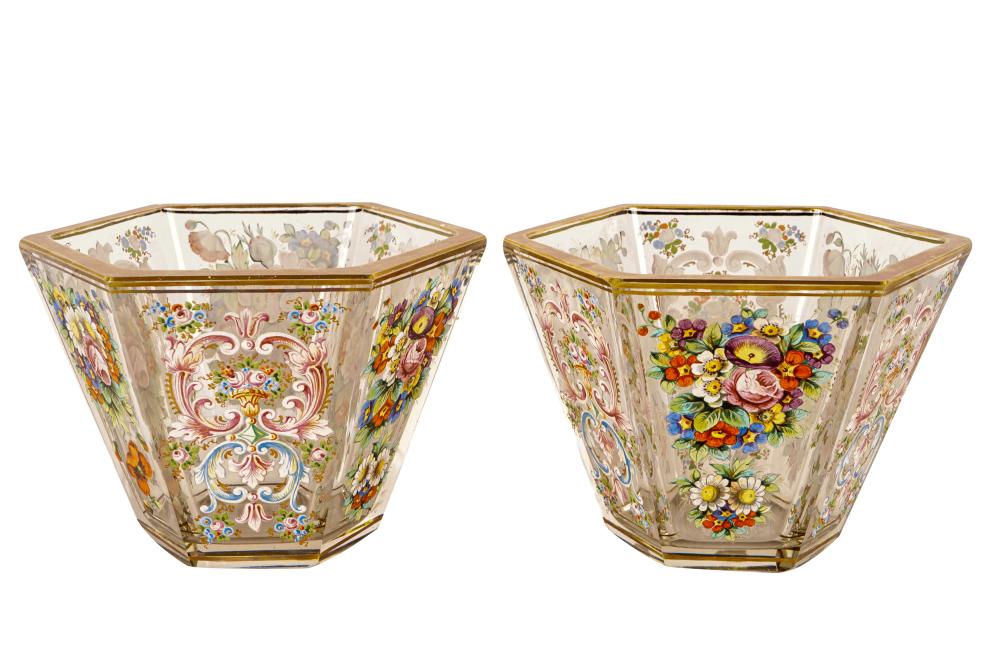 PAIR OF BOHEMIAN GLASS ENAMEL 332ba0