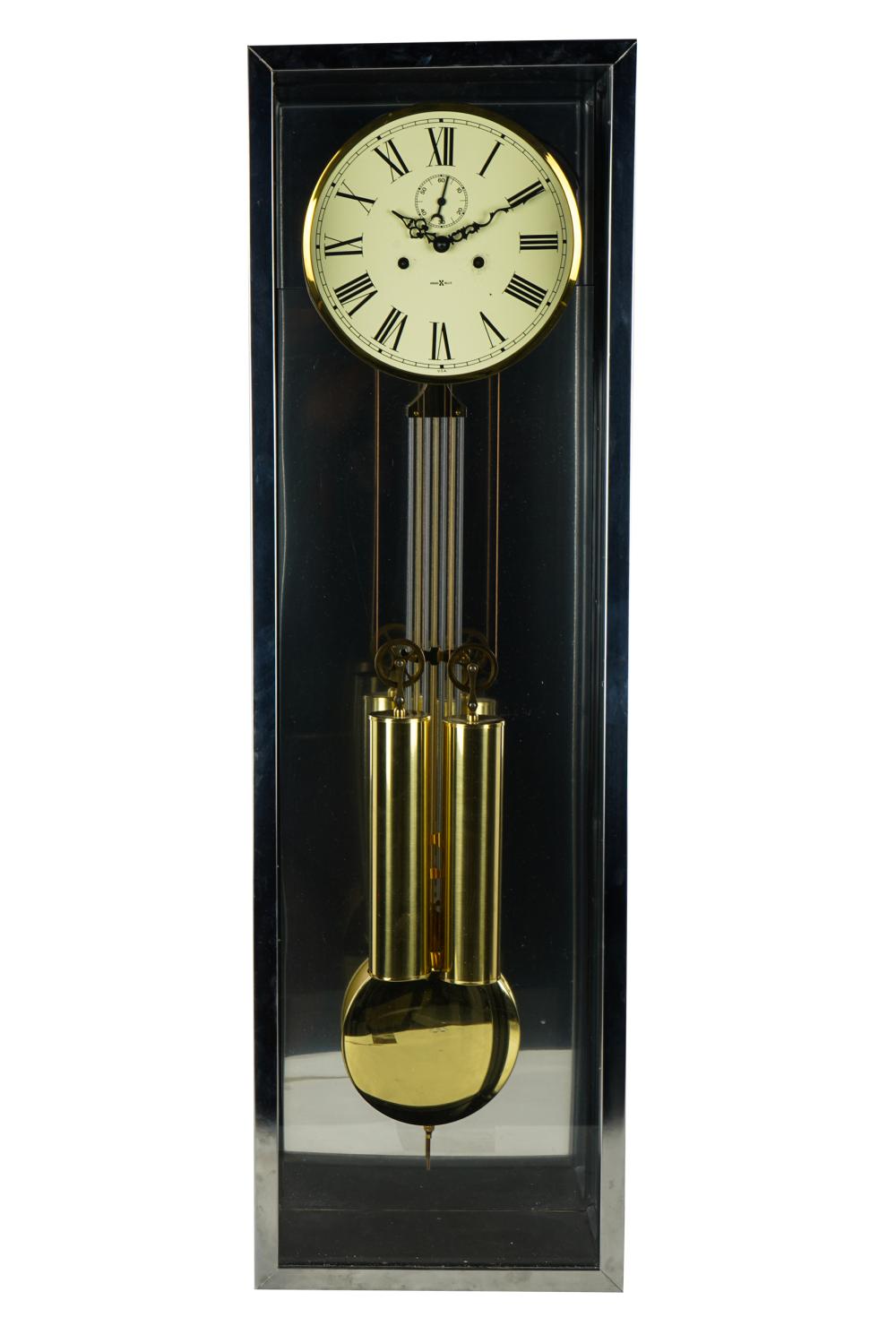 HOWARD MILLER CHROME CASE WALL CLOCKwith