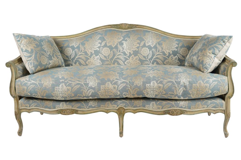 LOUIS XV STYLE PAINTED WOOD SOFAraised