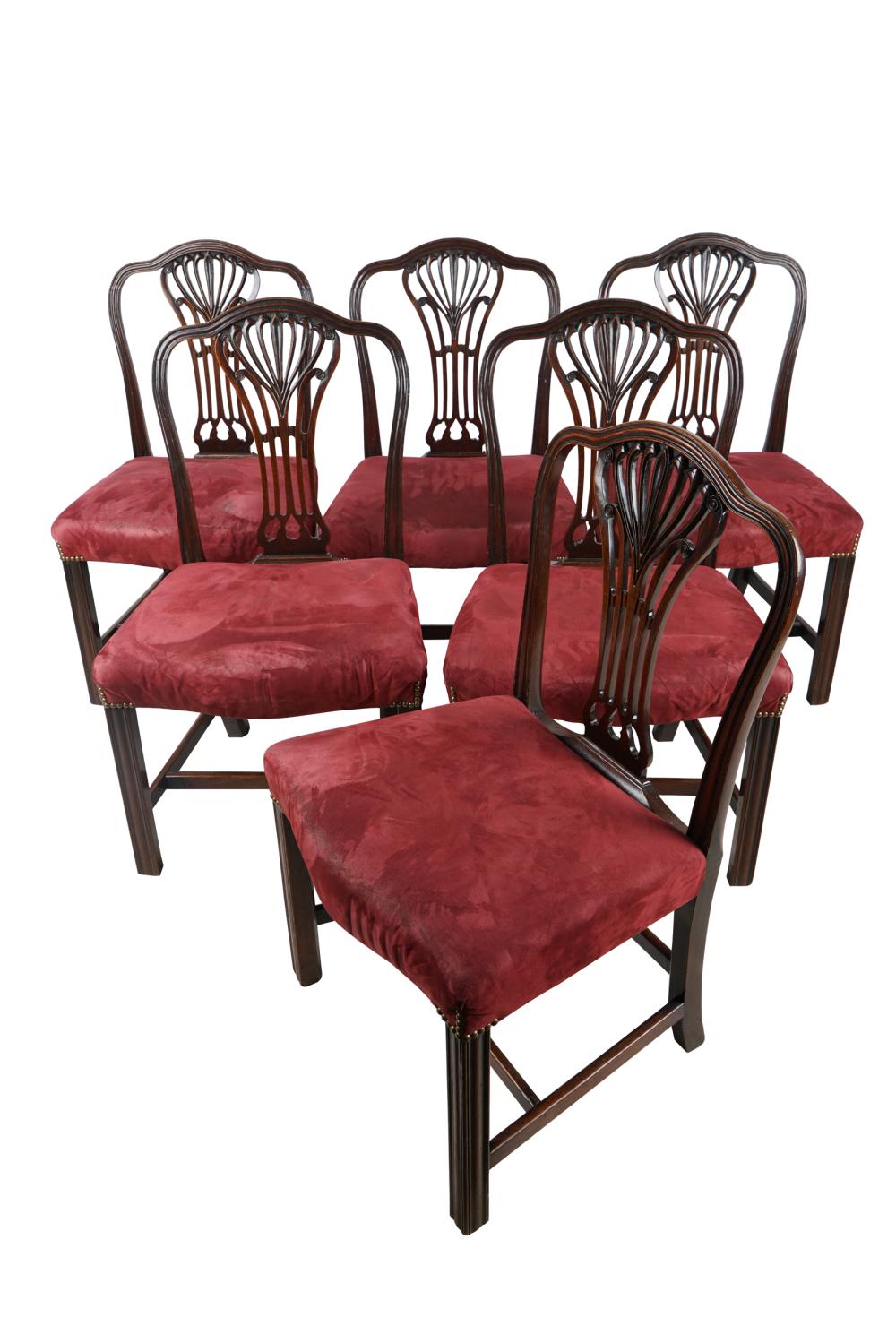 SIX CHIPPENDALE STYLE DINING CHAIRSwith