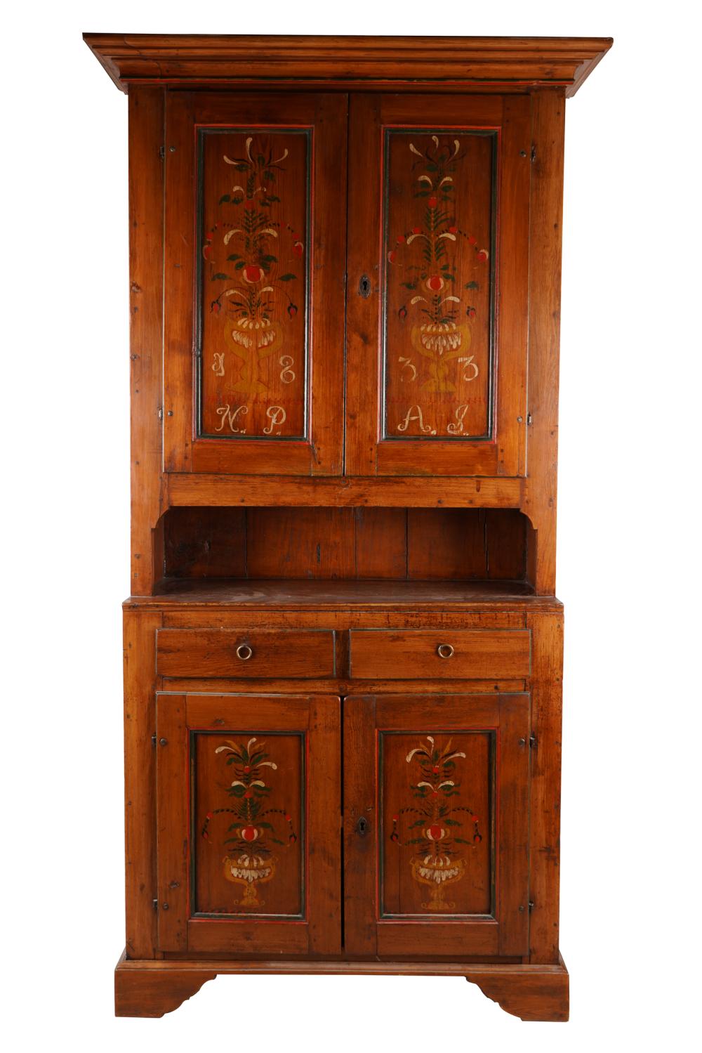 CONTINENTAL CARVED PAINTED CUPBOARDcirca 332c02