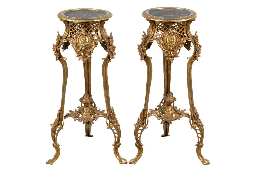 PAIR OF LOUIS XV STYLE BRONZE STANDSwith 332c2f