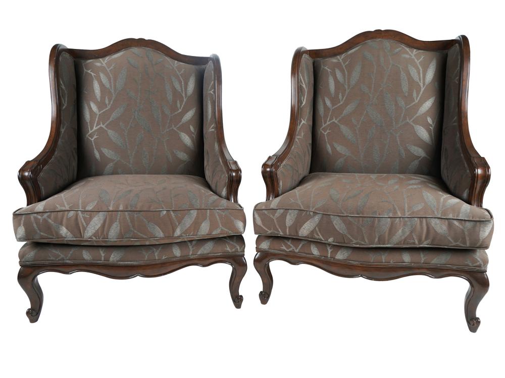 PAIR OF OVERSIZED CLUB CHAIRSbrown