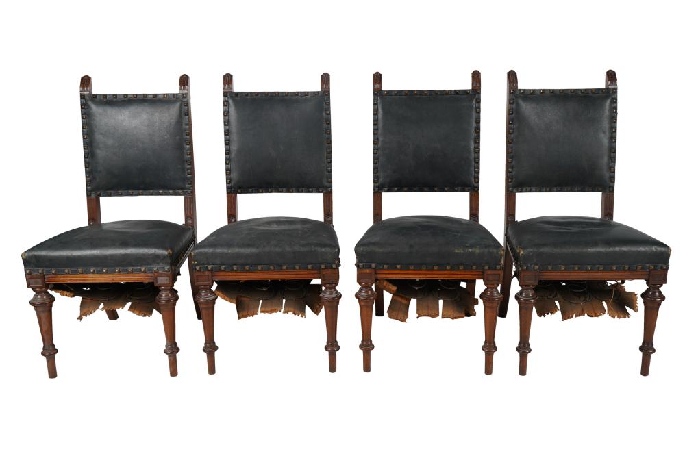 SIX CARVED MAHOGANY SIDE CHAIRScovered 332cb7