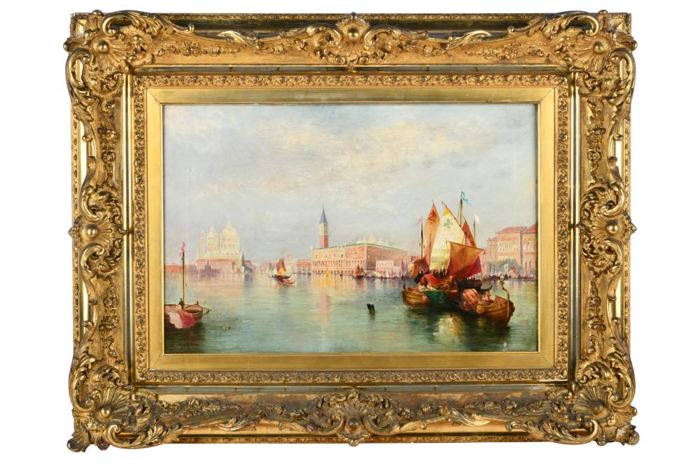 VENETIAN CANAL SCENEoil on canvas, signed
