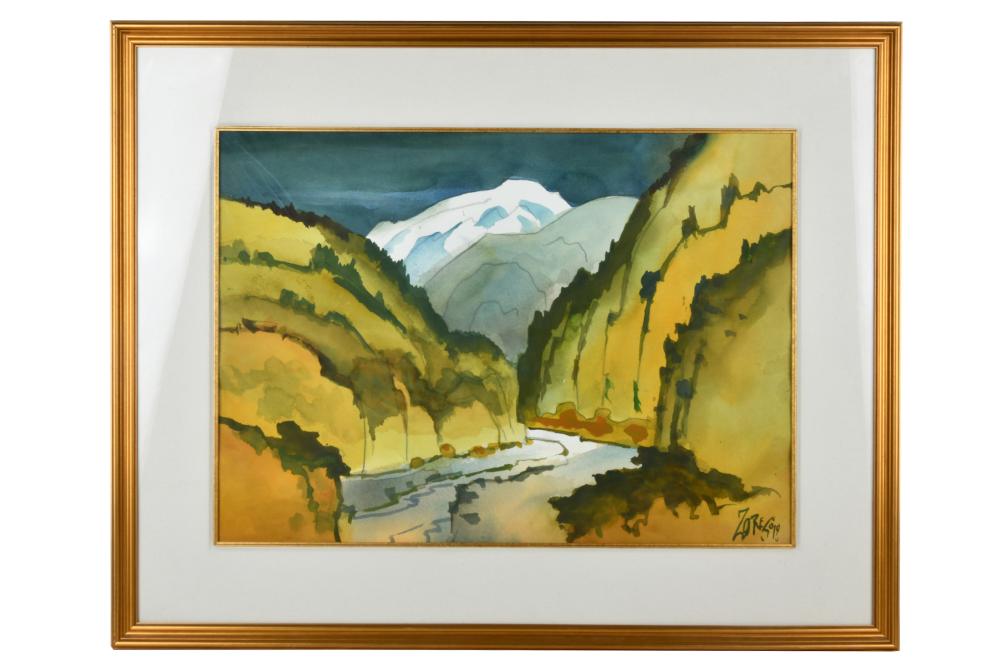 MILFORD ZORNES (1908-2008): LANDSCAPEwatercolor,