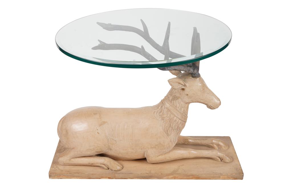 BOB HOPE OWNED WOOD & GLASS STAG-FORM