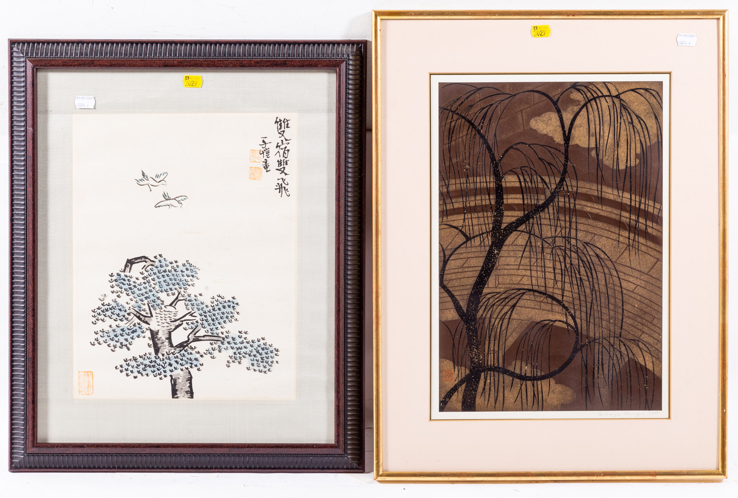 TWO FRAMED ASIAN ARTWORKS Including