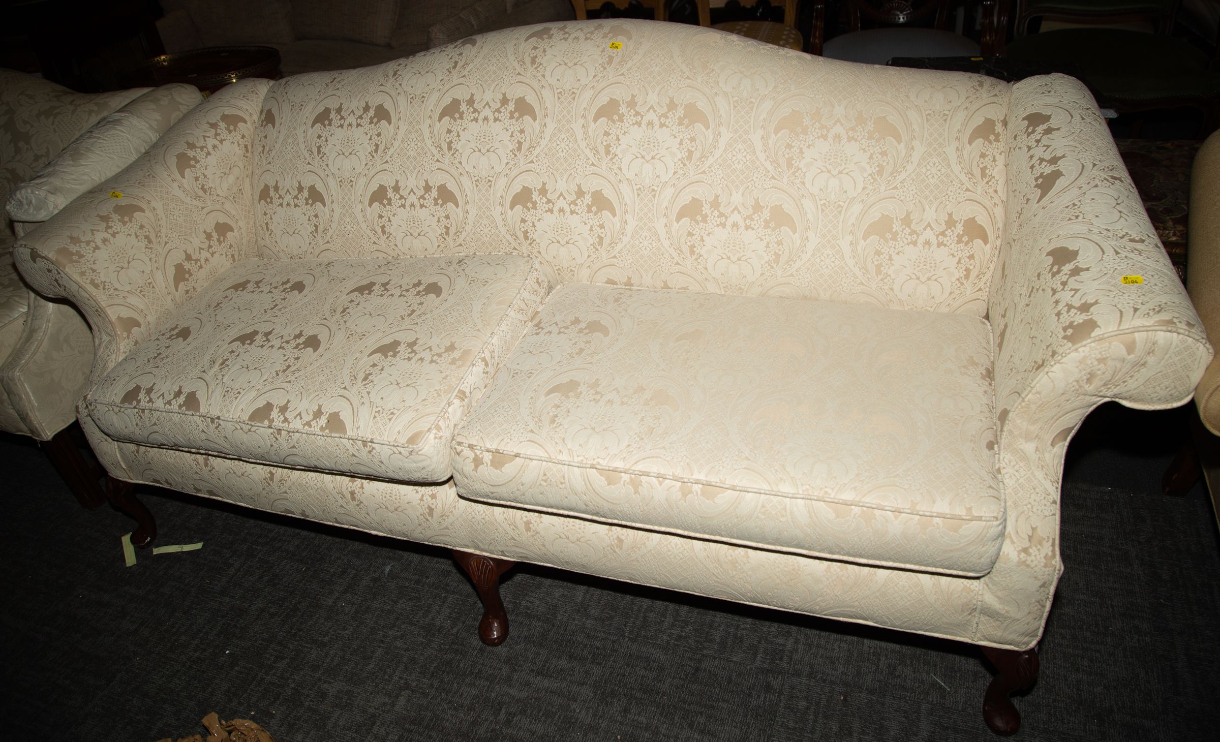 CHIPPENDALE STYLE CAMELBACK SOFA 3354ca