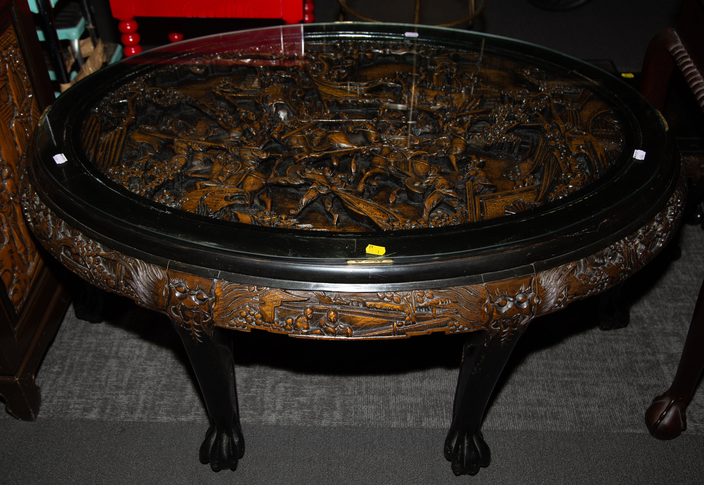 A CHINESE EXPORT CARVED CAMPHOR