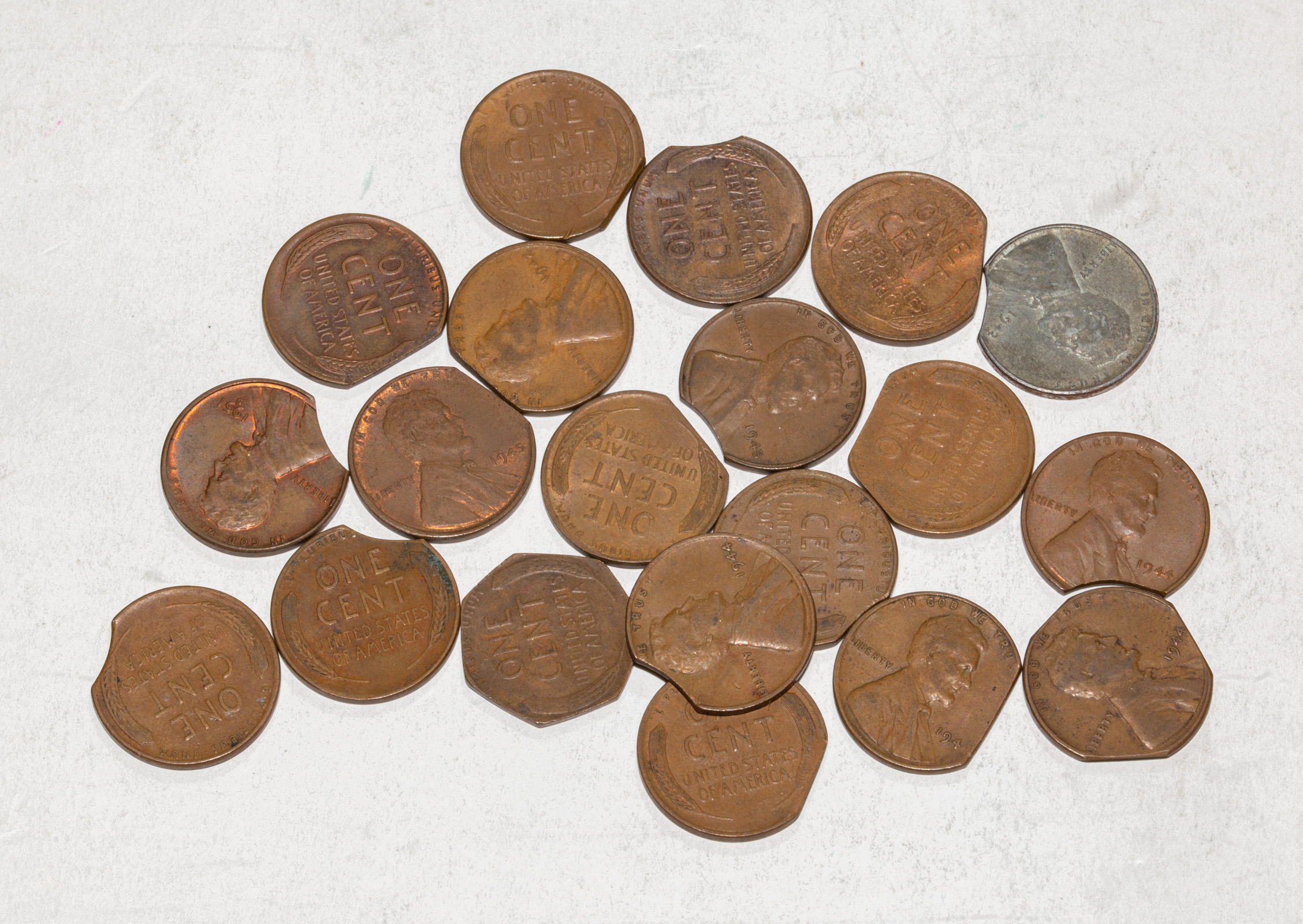 20 CLIPPED WHEAT CENT ERRORS Dated