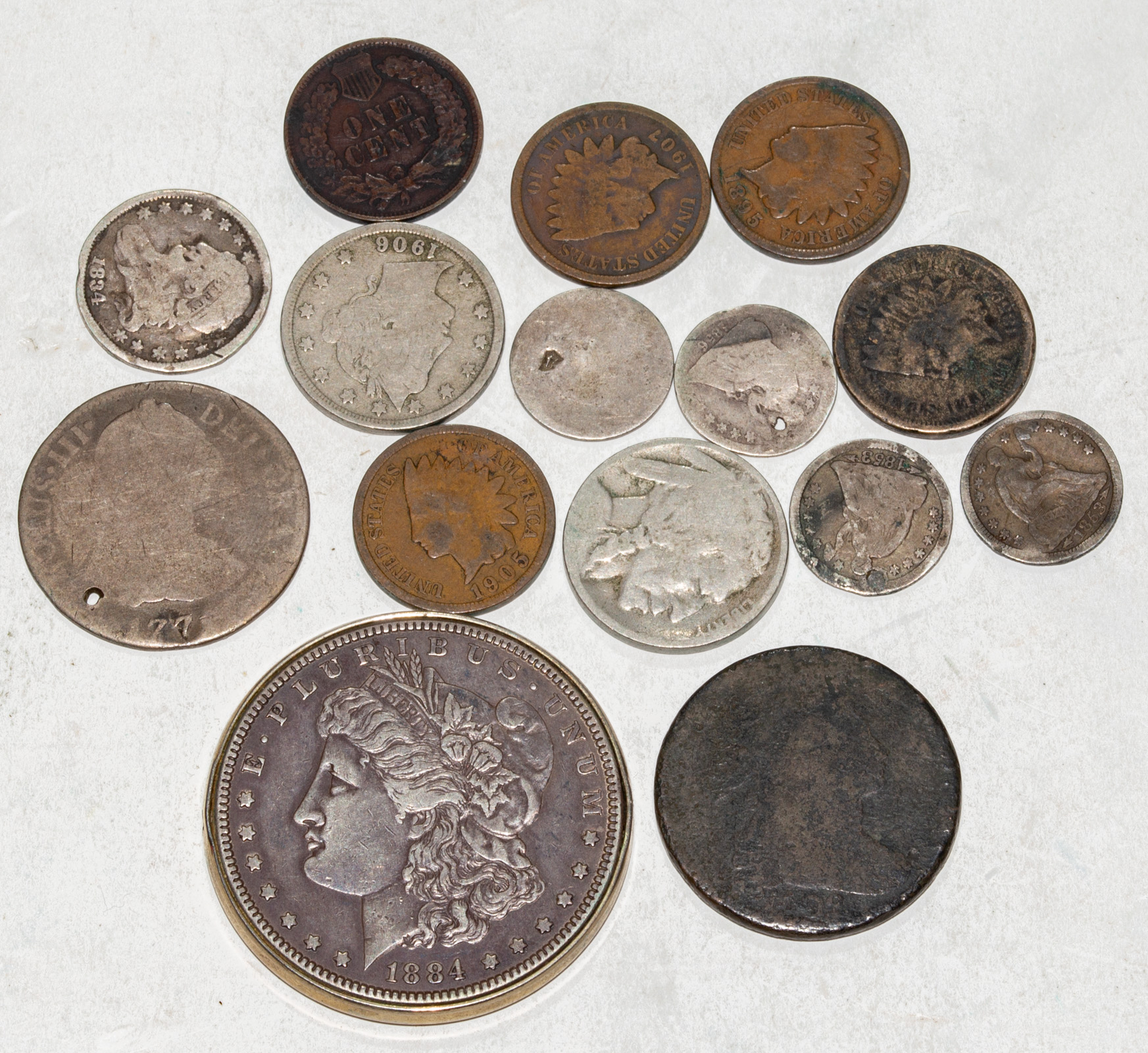GROUP OF CULL TYPE COINS 1884 Silver