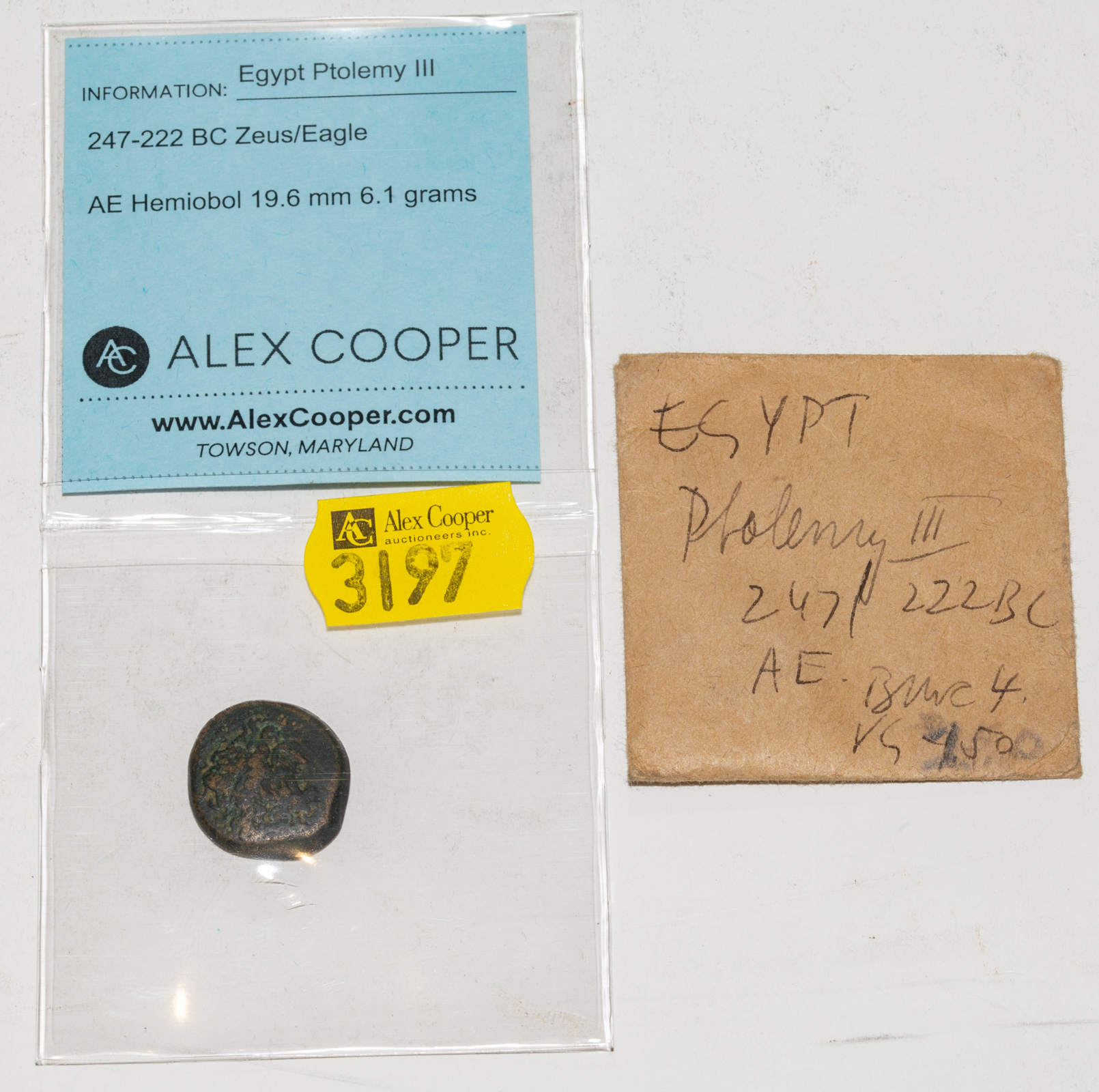 EGYPT PTOLEMY III 247 222 BC 33552b