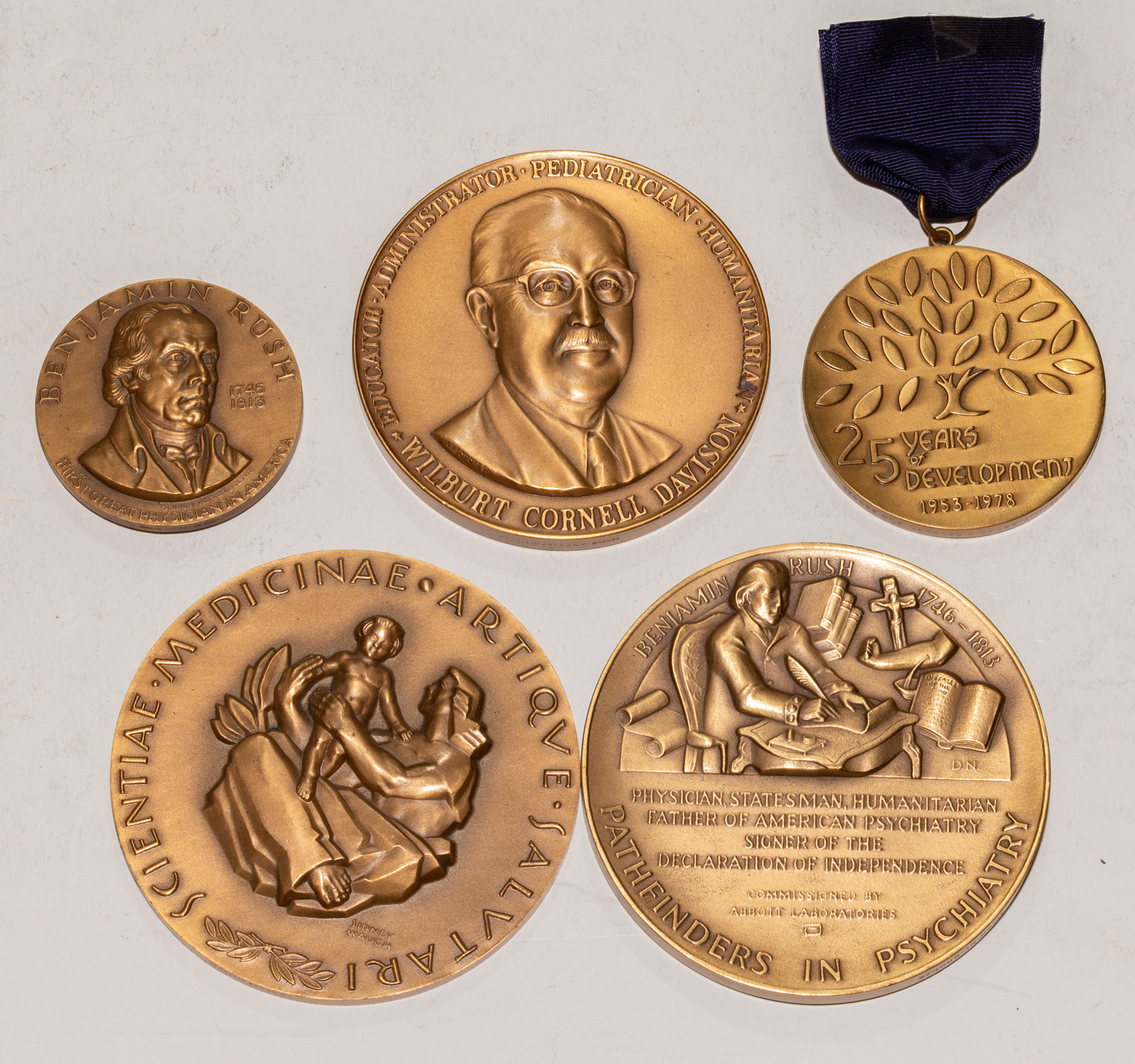 COLLECTION OF 5 MEDALS BY MEDALLIC