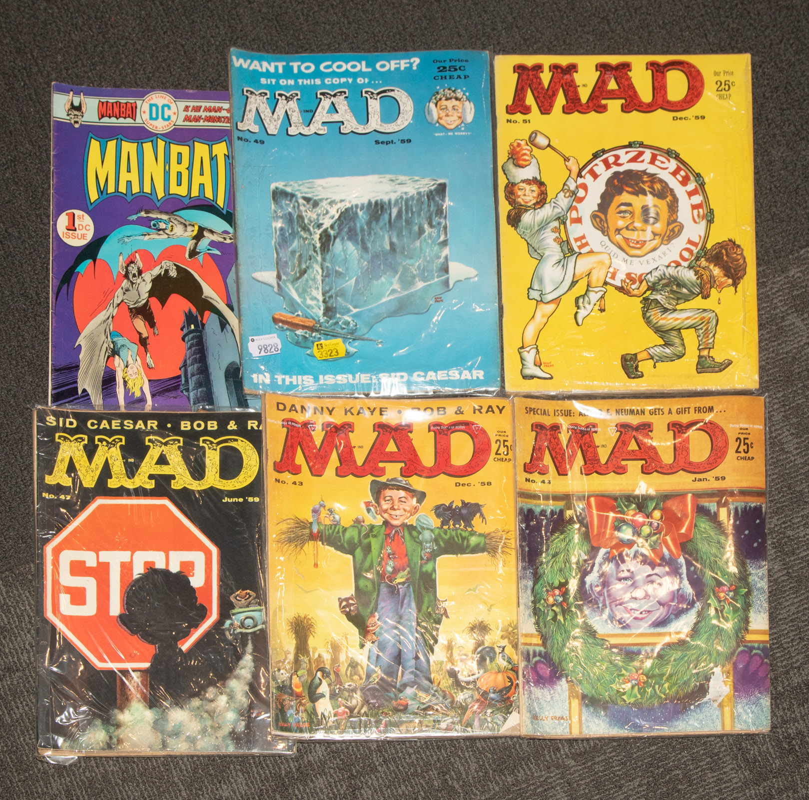 FIVE VINTAGE MAD MAGAZINES Includes 3355a6