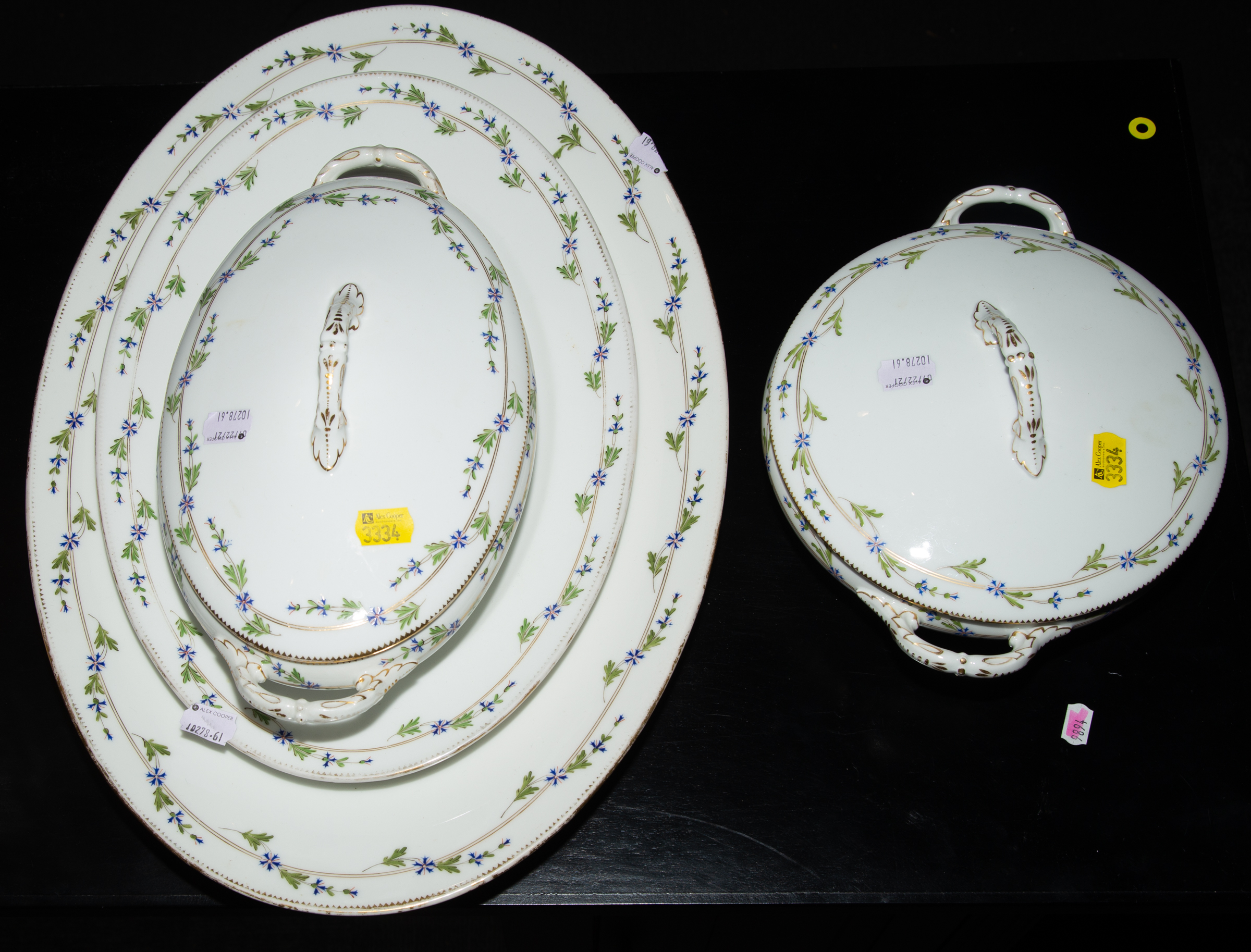 FOUR SERVING PIECES OF A LIMOGES DINNER