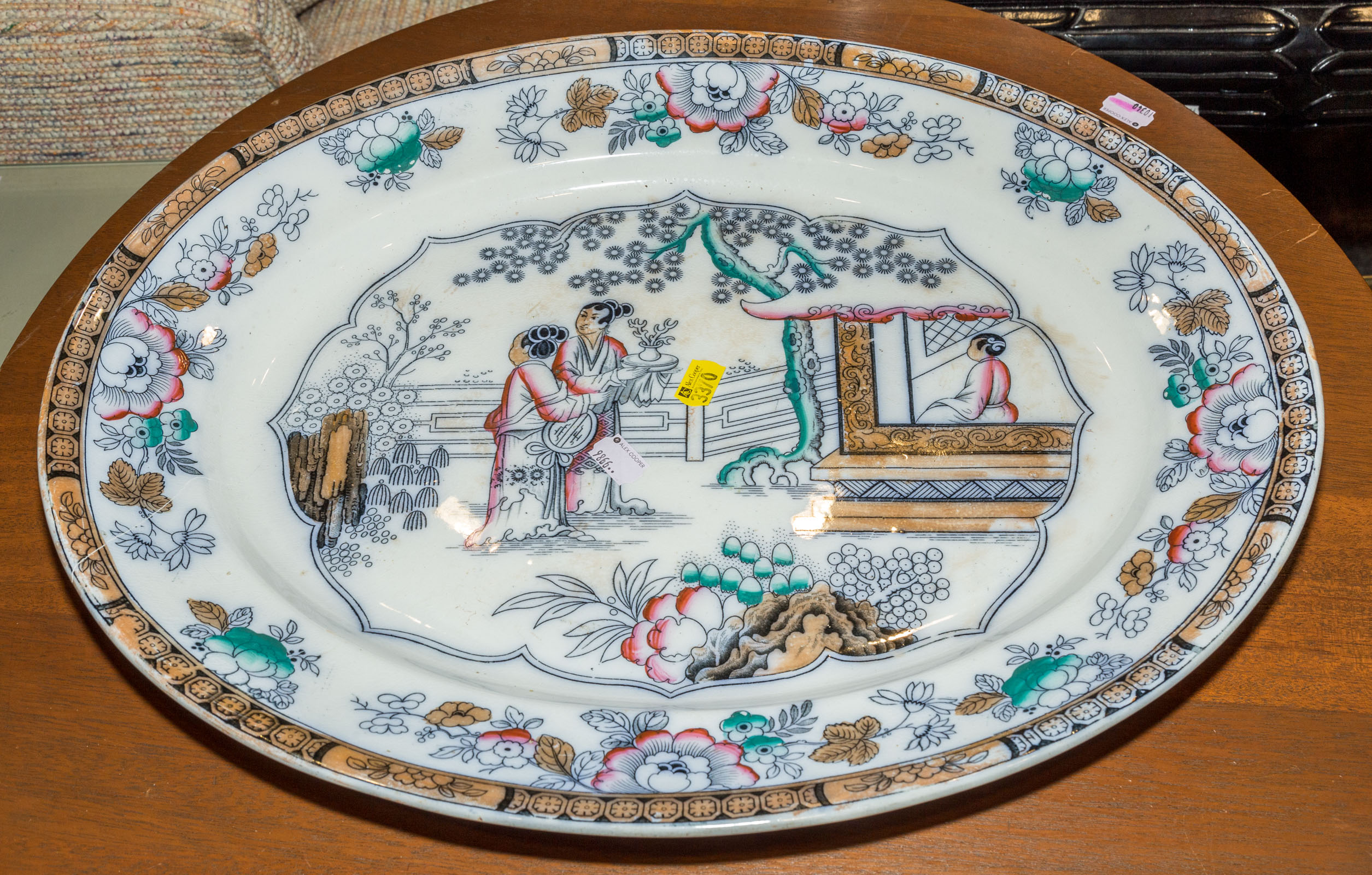 STAFFORDSHIRE CHINOISERIE PLATTER 3355d4