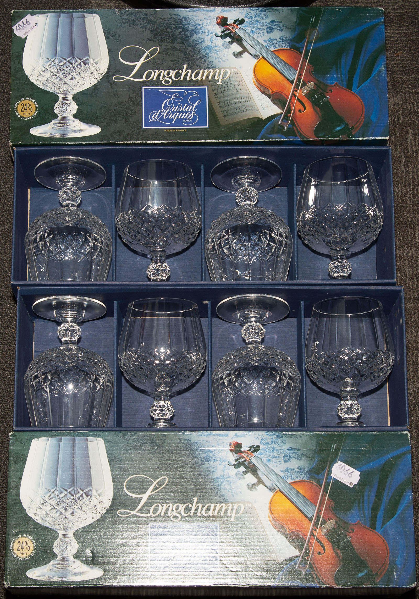 TWO SET OF FOUR CRISTAL D ARQUES 3355ed