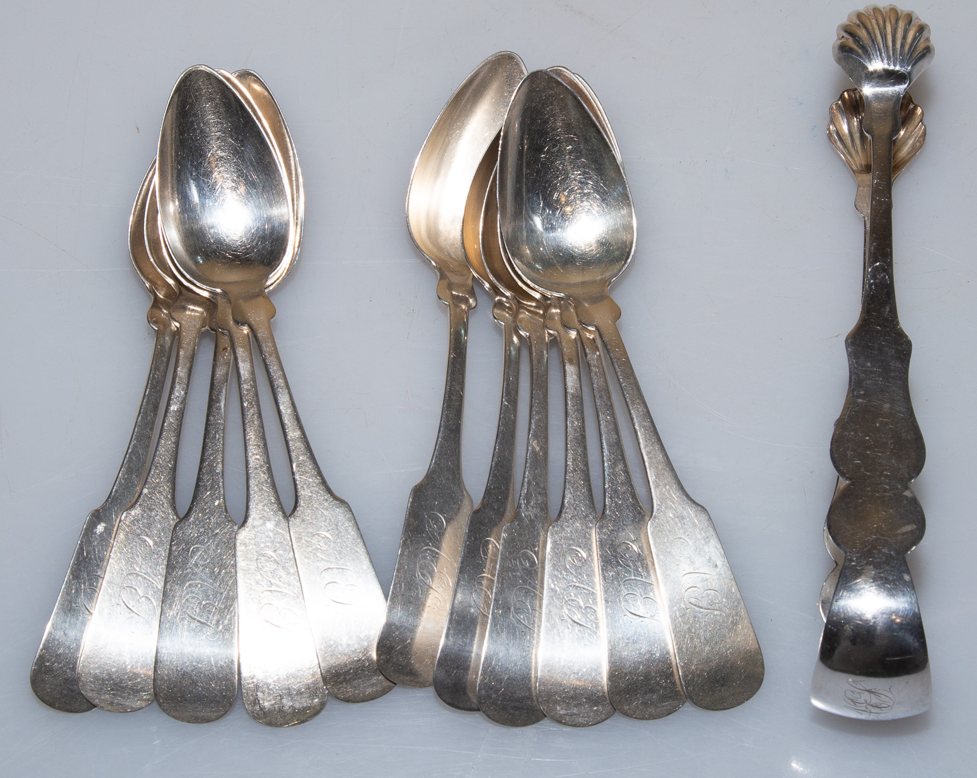 EARLY NEW ENGLAND COIN SILVER FLATWARE 335618
