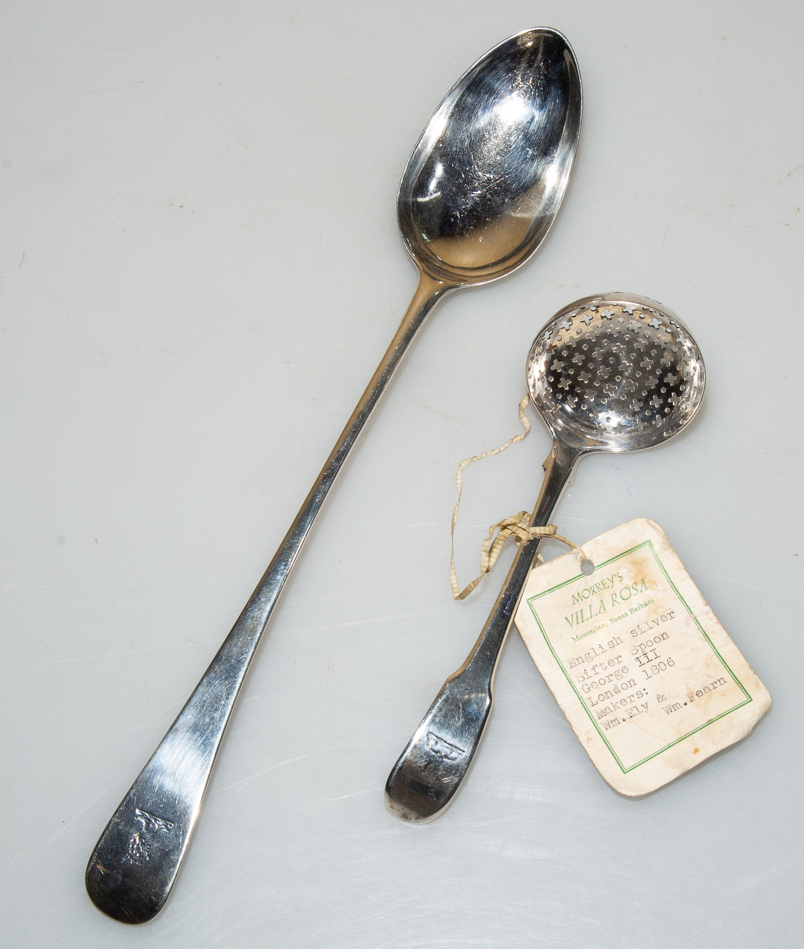 GEORGE III SILVER STUFFING SPOON & SUGAR