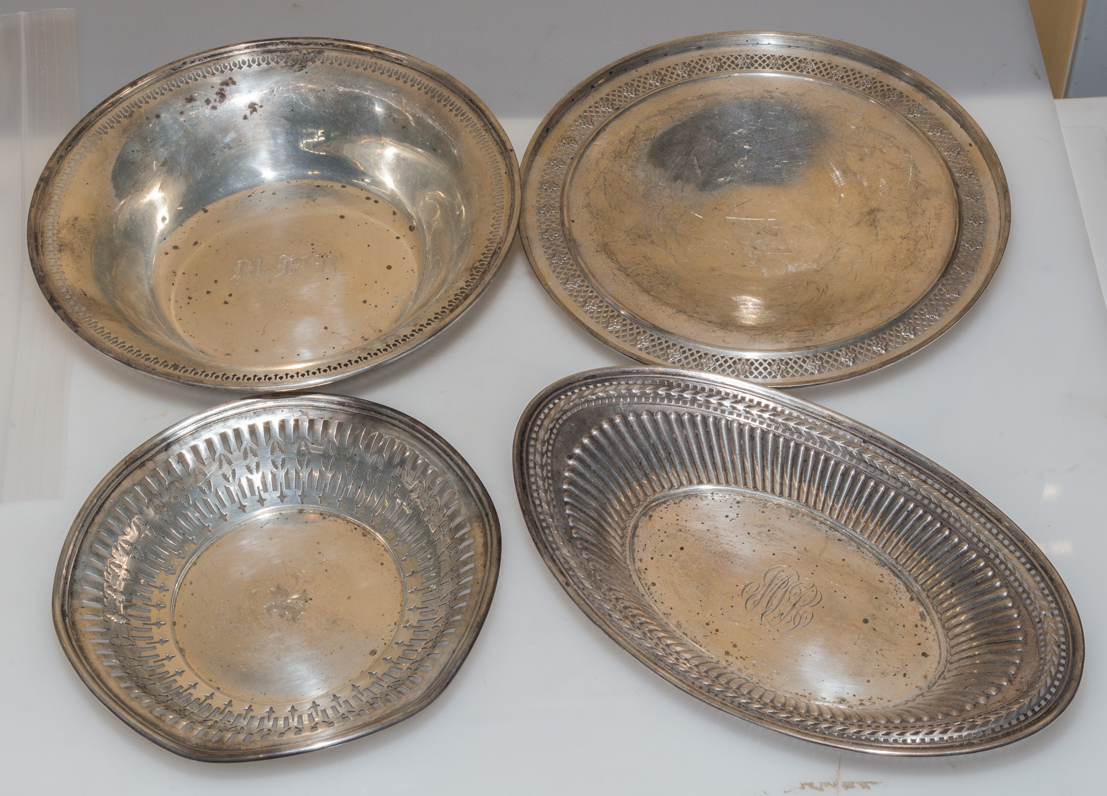 FOUR PIECES AMERICAN STERLING HOLLOWWARE