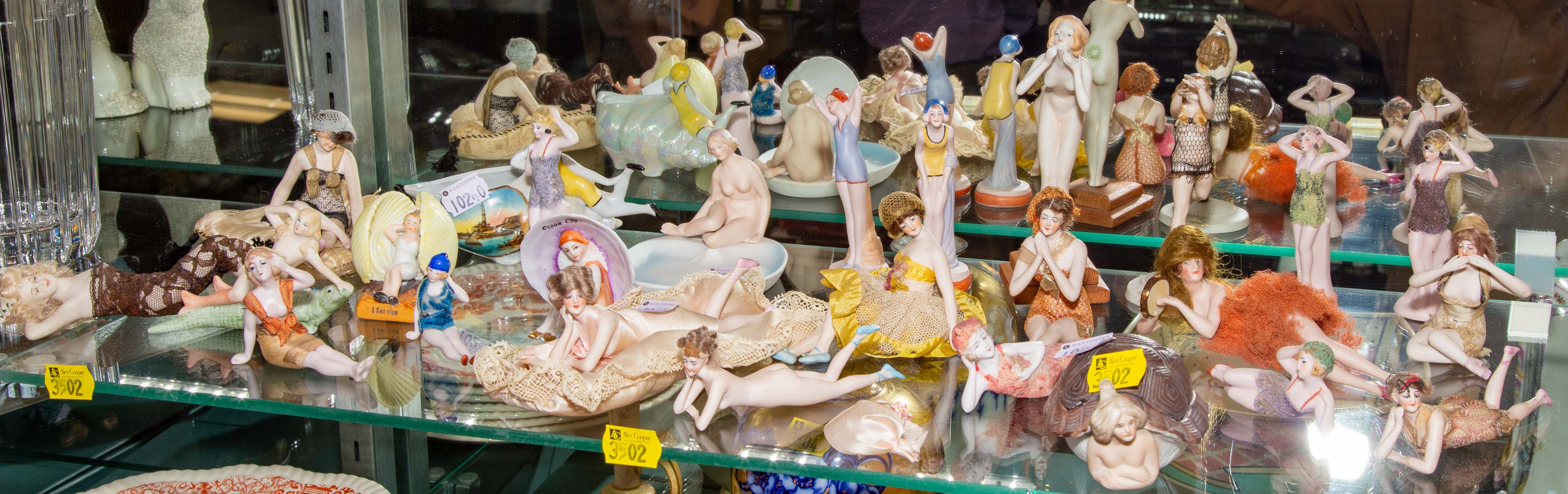 LARGE GROUP OF BISQUE RISQUE FIGURES