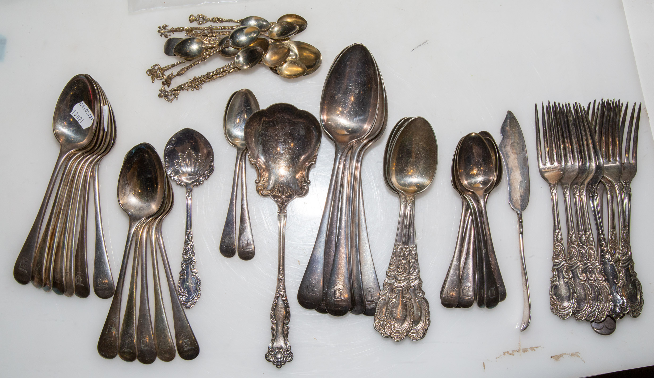 ASSORTED SILVER PLATED FLATWARE Including