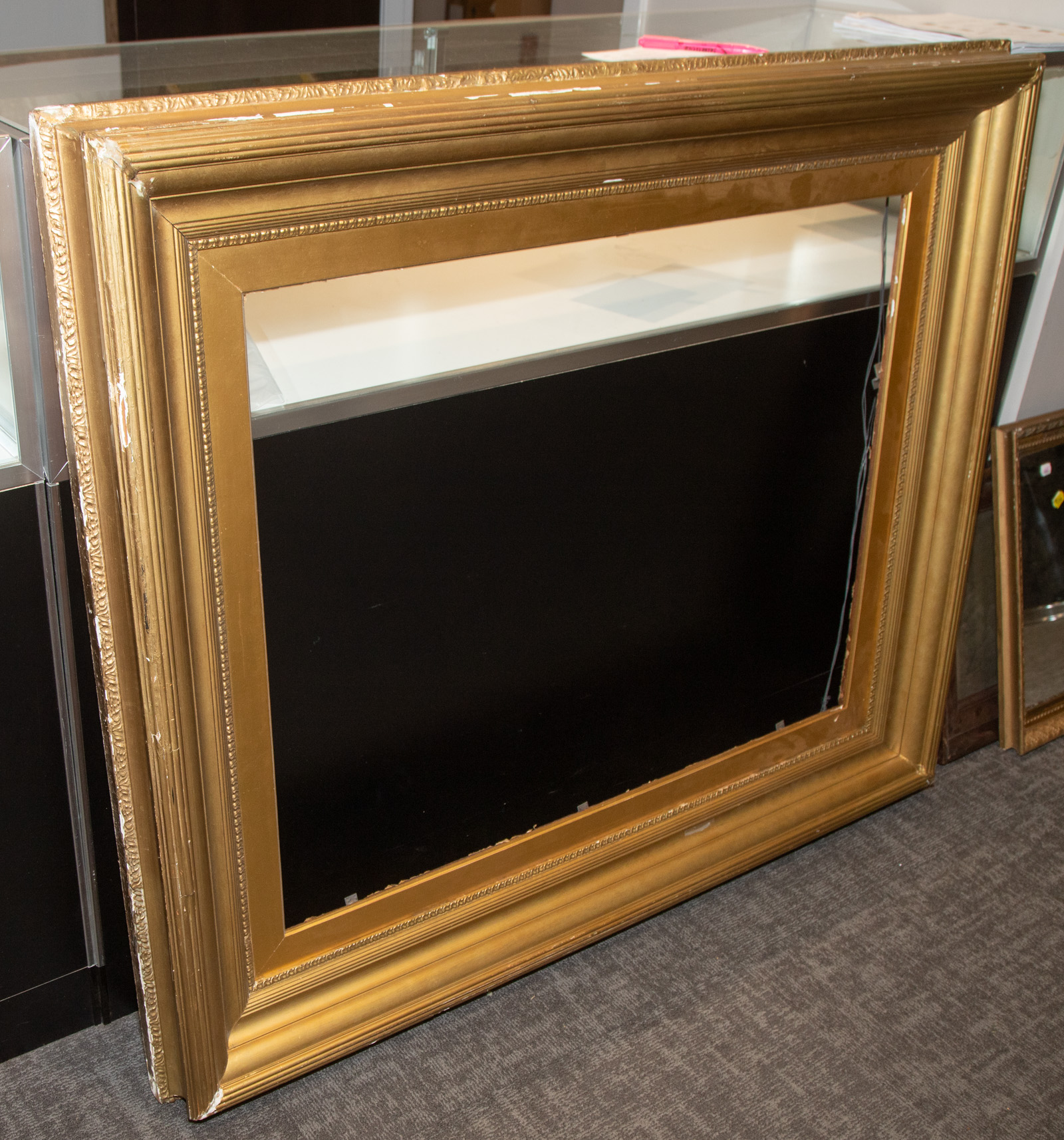 LARGE GILT, GESSO WOOD PICTURE