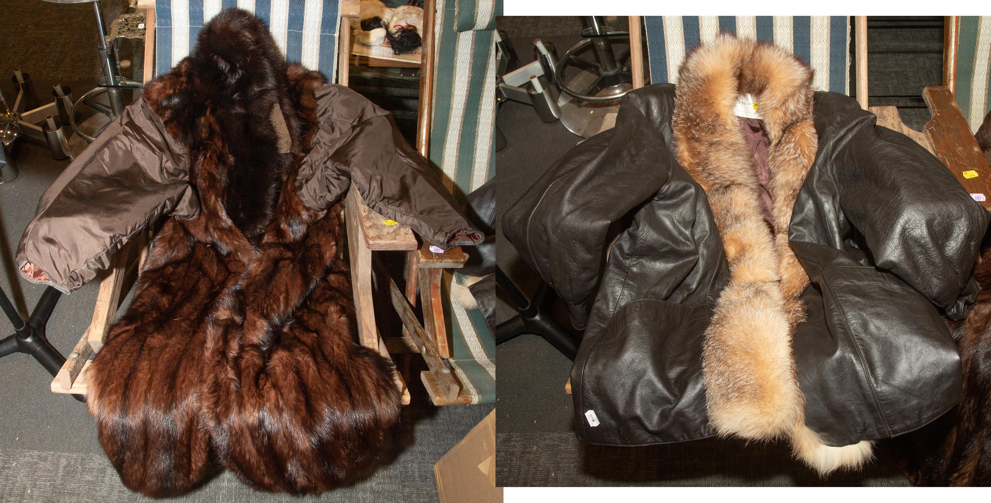 TWO FUR ACCENTED COATS One labeled 3356b5