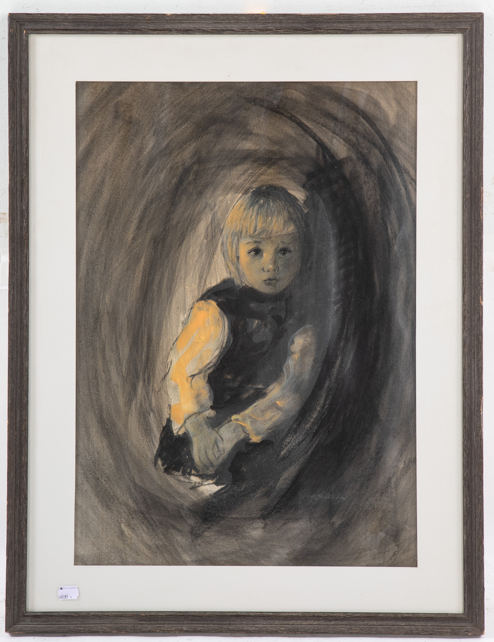 ROLF. PORTRAIT OF A CHILD, GOUACHE Gouache