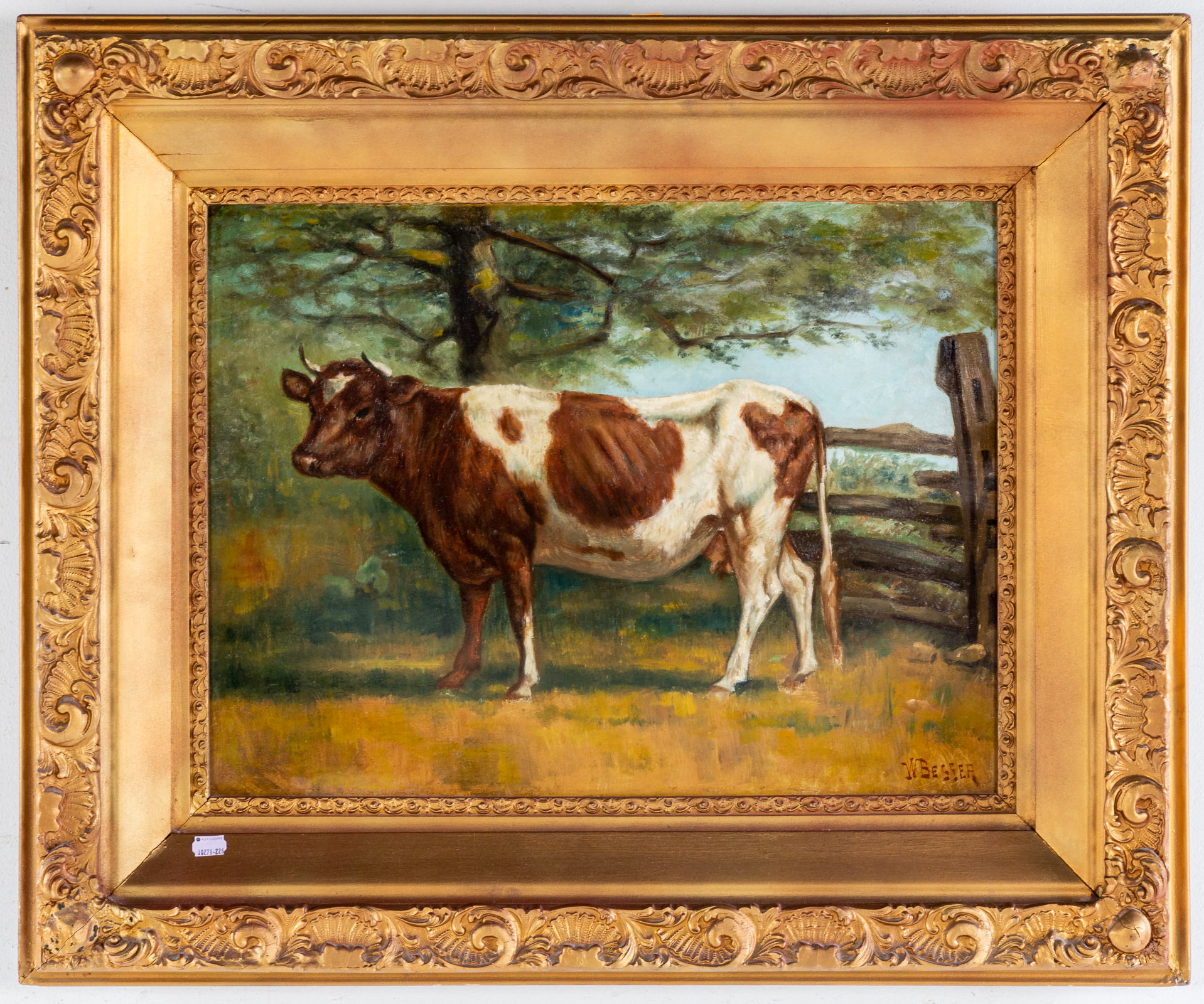 W BESSER COW IN A PASTURE OIL 33579b