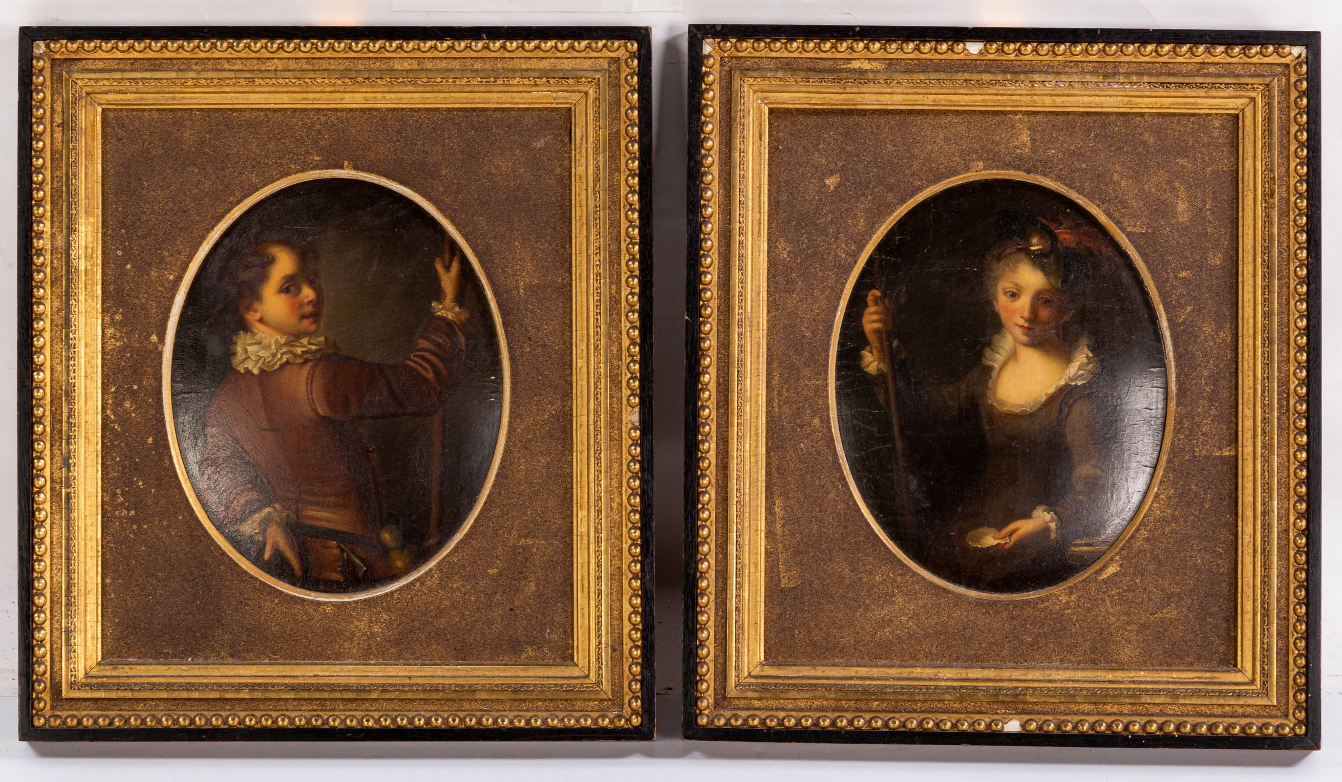 PAIR OF 19TH C. PORTRAITS OF YOUNG