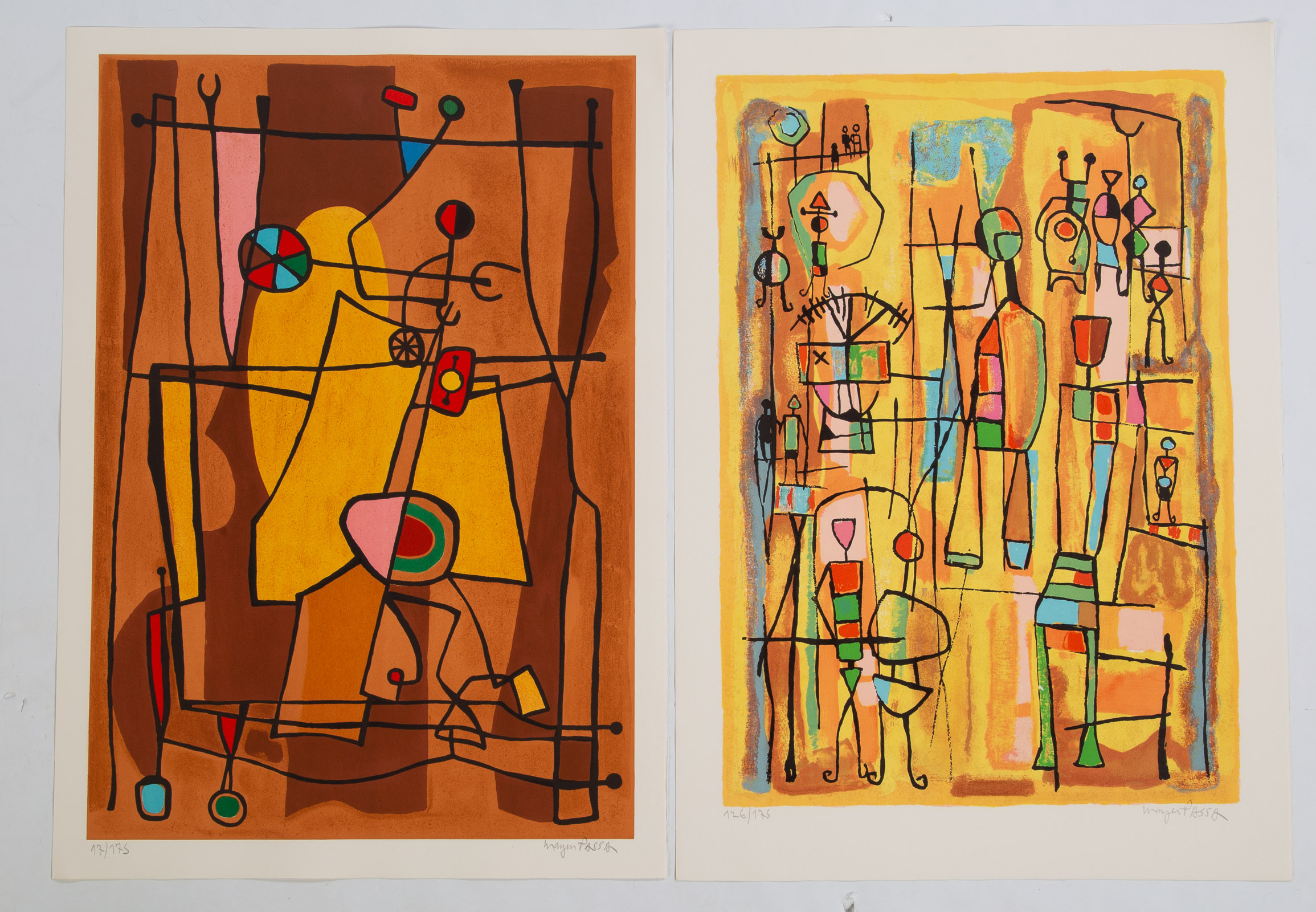 MAYEU PASSA. TWO ABSTRACT COLOR LITHOGRAPHS