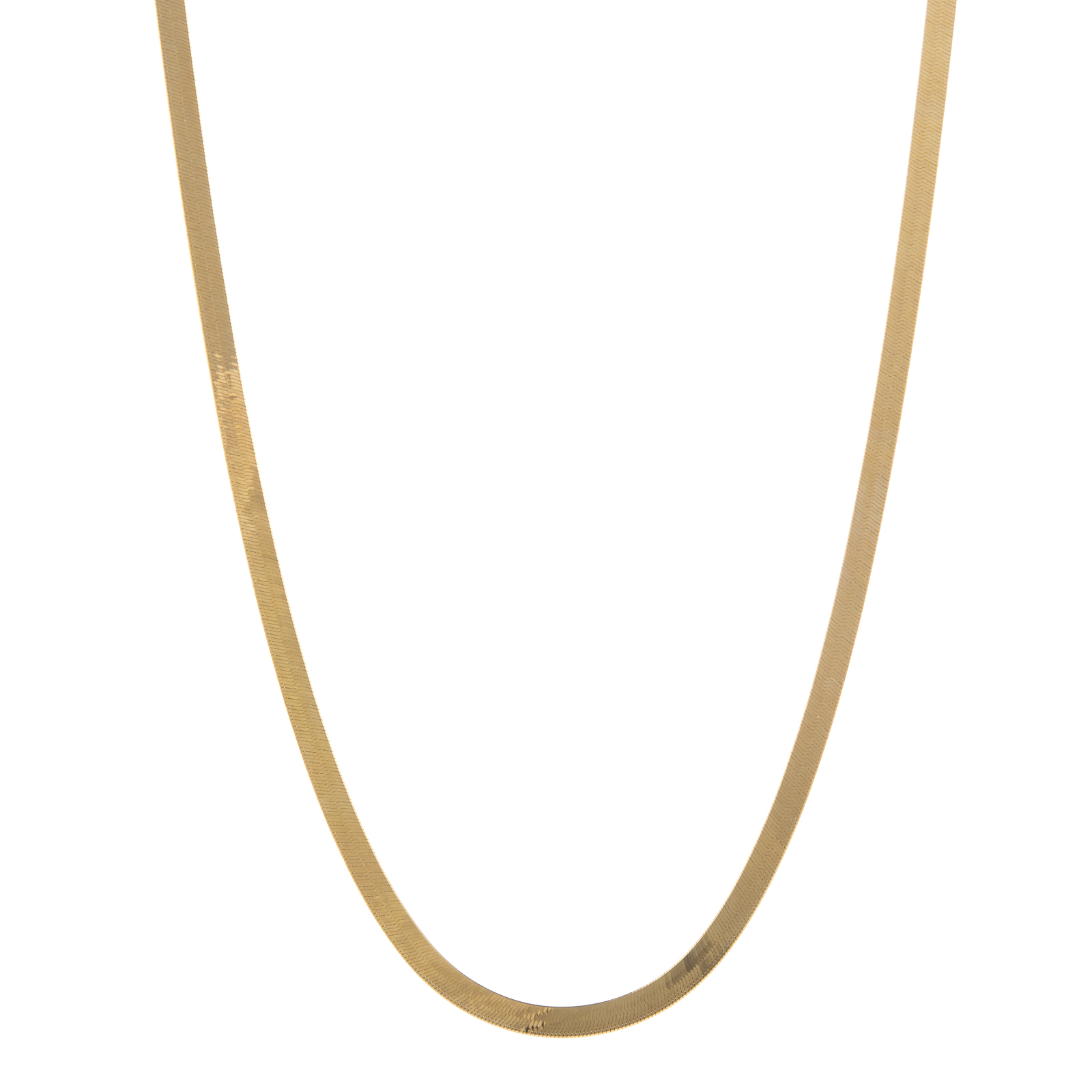 A HERRINGBONE CHAIN IN 14K YELLOW