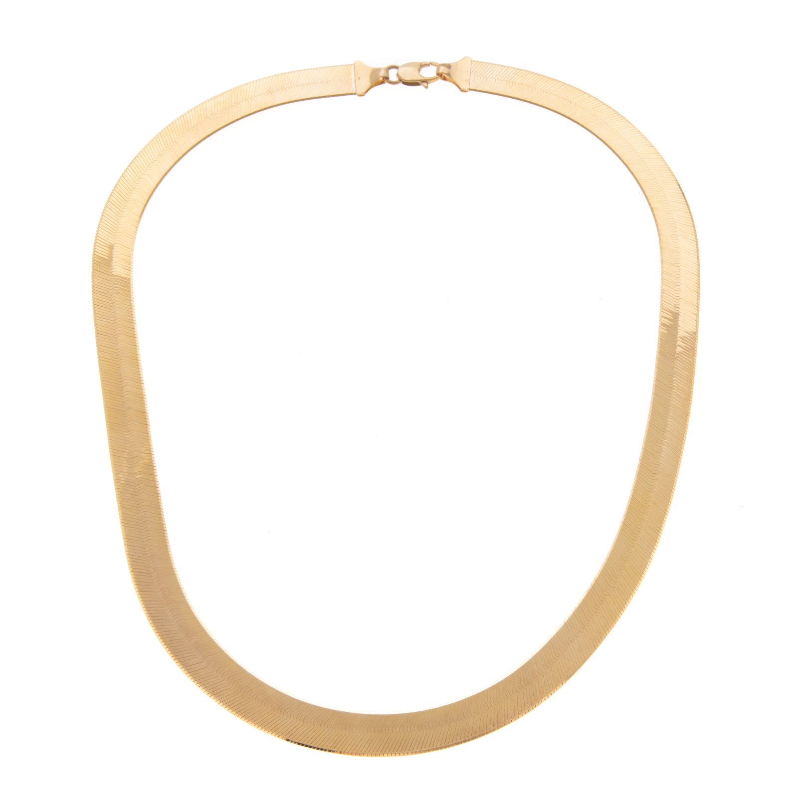 A WIDE HERRINGBONE LINK NECKLACE 33586a