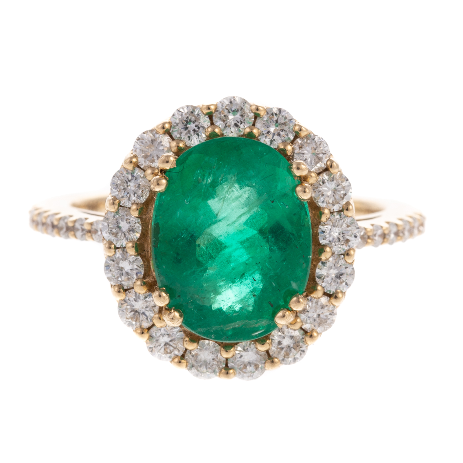 A VERY FINE 3.20 CT EMERALD & DIAMOND