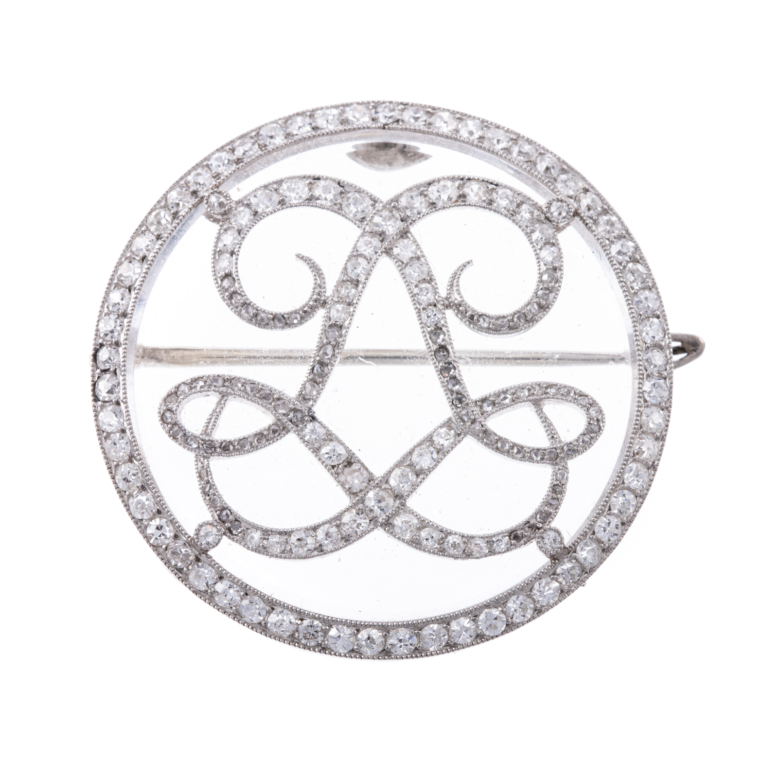 A PLATINUM DIAMOND MONOGRAM CIRCULAR 3358a4