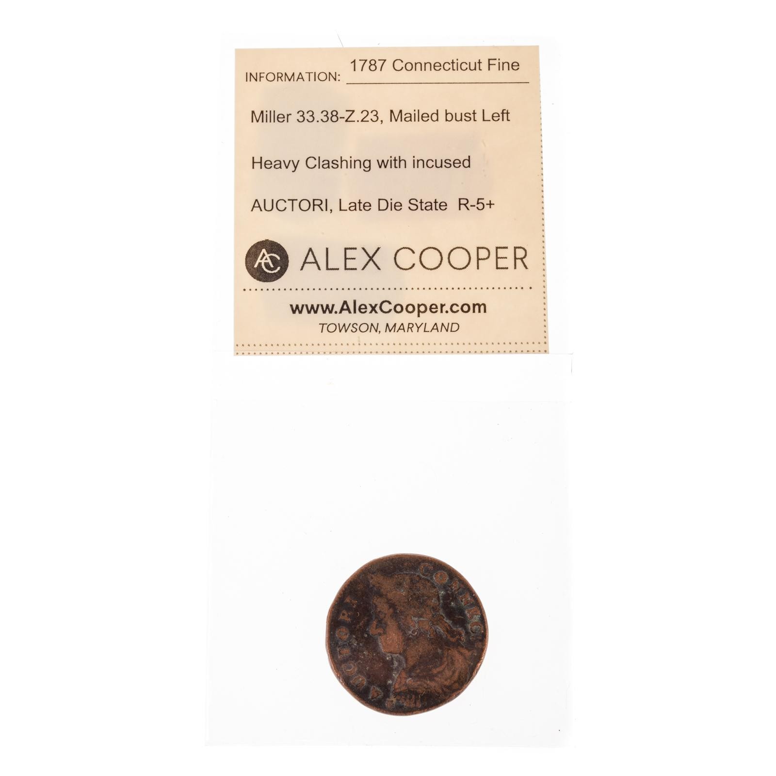 1787 CONNECTICUT COPPER, MAILED