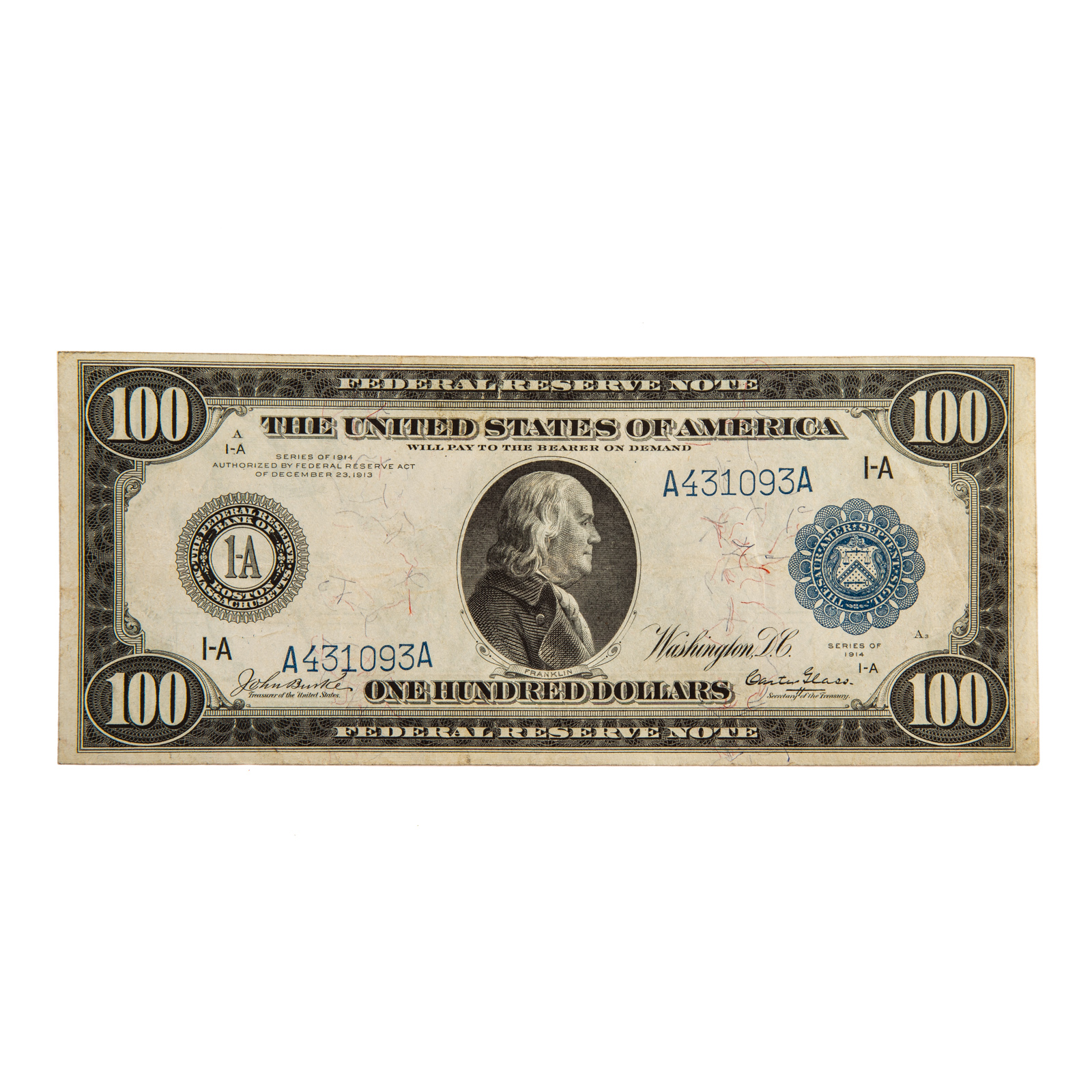 $100 1914 FEDERAL RESERVE NOTE,