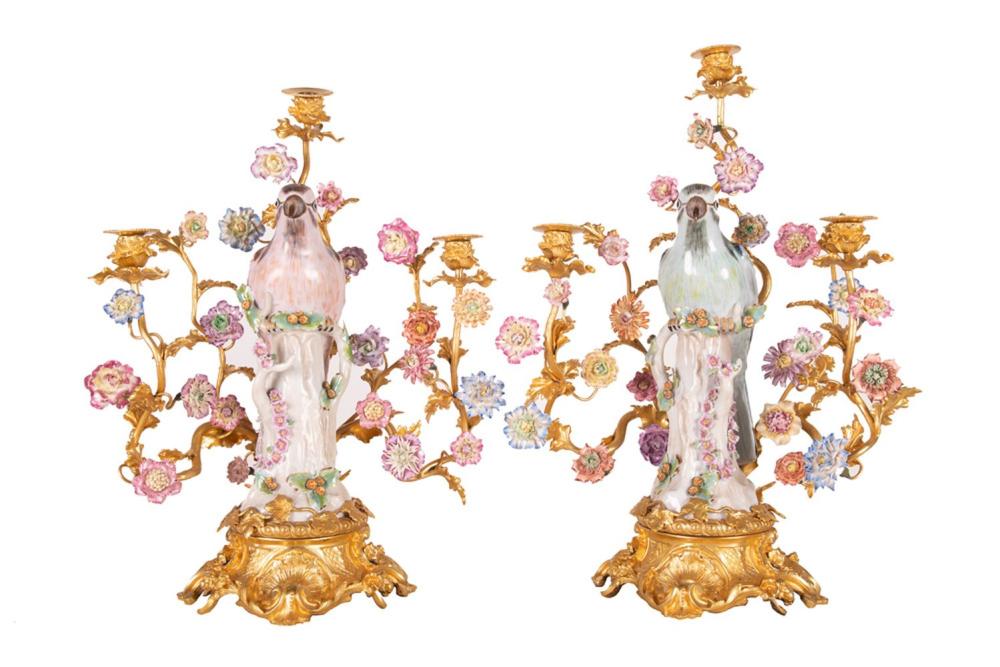 PAIR OF ROCOCO GILT BRONZE PORCELAIN 335952